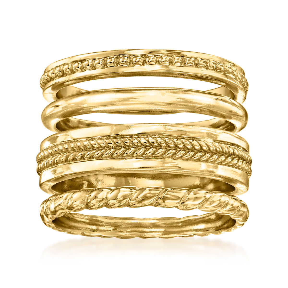 18kt Gold Over Sterling Jewelry Set: Four Stackable Rings | Ross-Simons