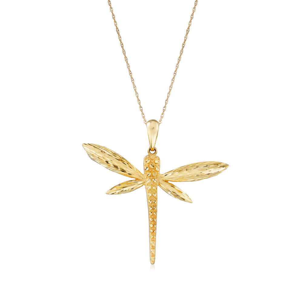 14kt Yellow Gold Dragonfly Pendant Necklace | Ross-Simons