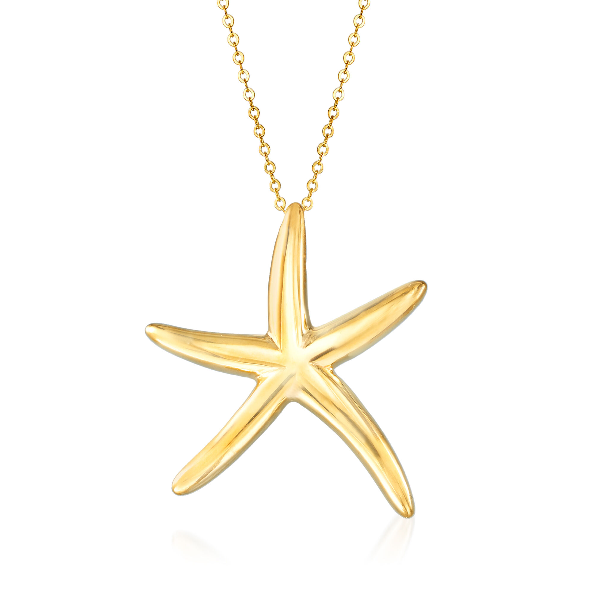 Italian 14kt Yellow Gold Starfish Pendant Necklace | Ross-Simons