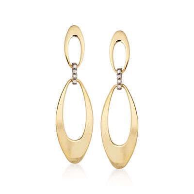 .75 ct. t.w. Bezel-Set Diamond Drop Earrings in 14kt Yellow Gold | Ross ...