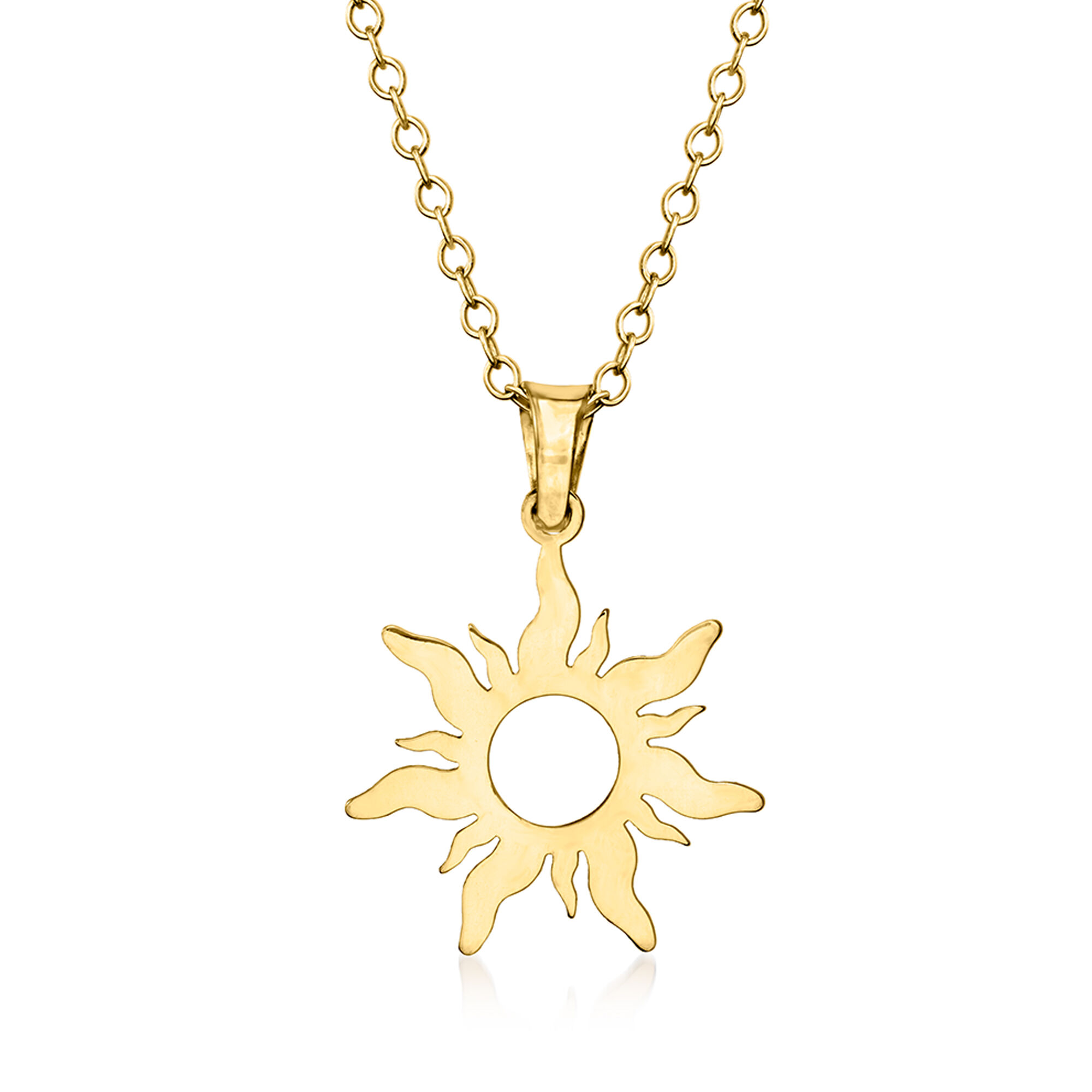 14kt Yellow Gold Sun Pendant Necklace | Ross-Simons