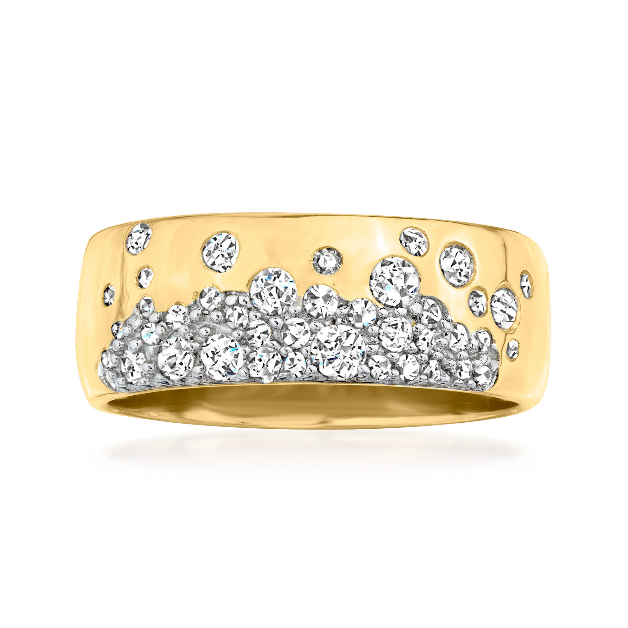 50 ct. t.w. Scattered-Diamond Ring in 18kt Gold Over Sterling