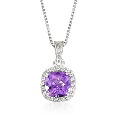 5.25 Carat Amethyst and .20 ct. t.w. Tanzanite Pendant Necklace in ...