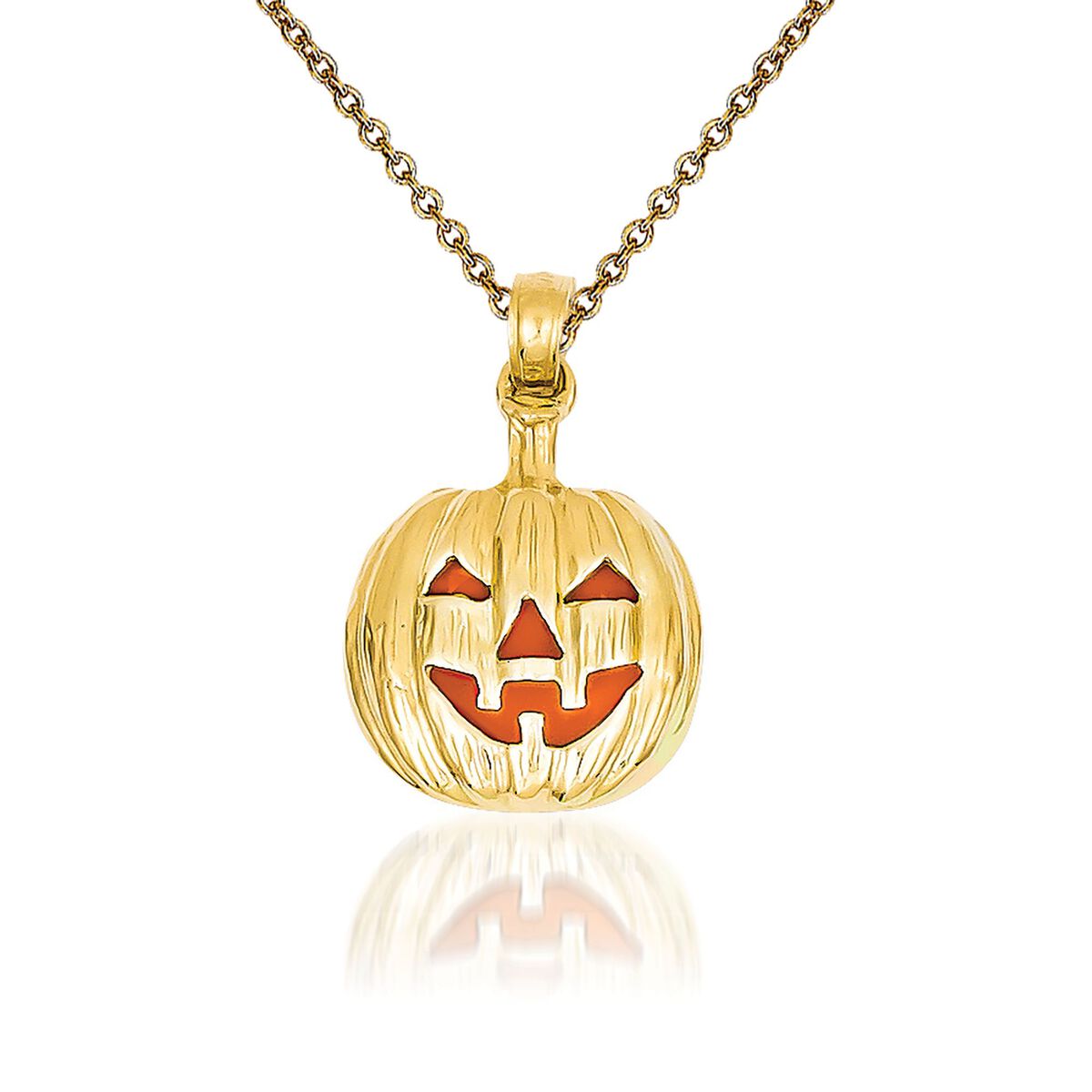 14kt Yellow Gold Pumpkin Pendant Necklace | Ross-Simons