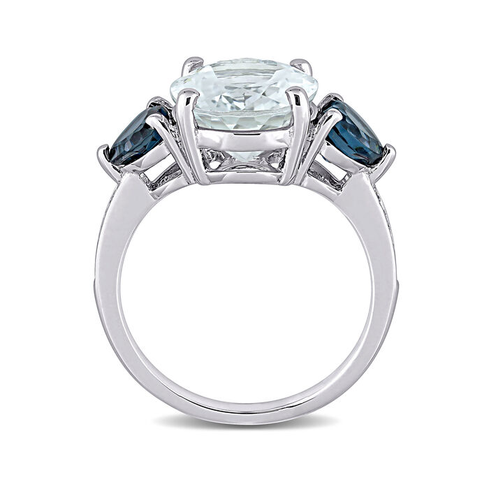4.20 Carat Aquamarine and .90 ct. t.w. London Blue Topaz Ring with ...