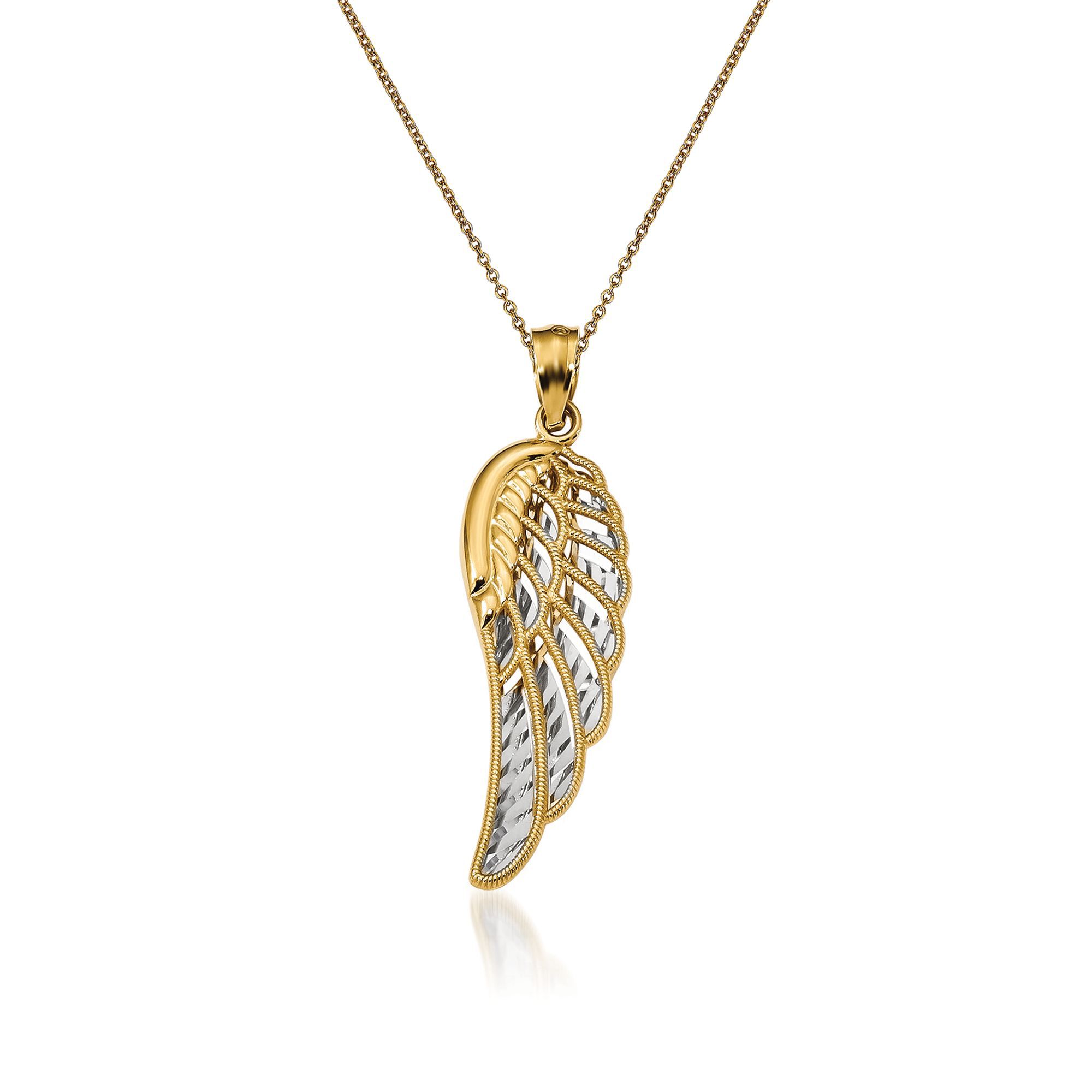14kt Yellow Gold Angel Wing Pendant 