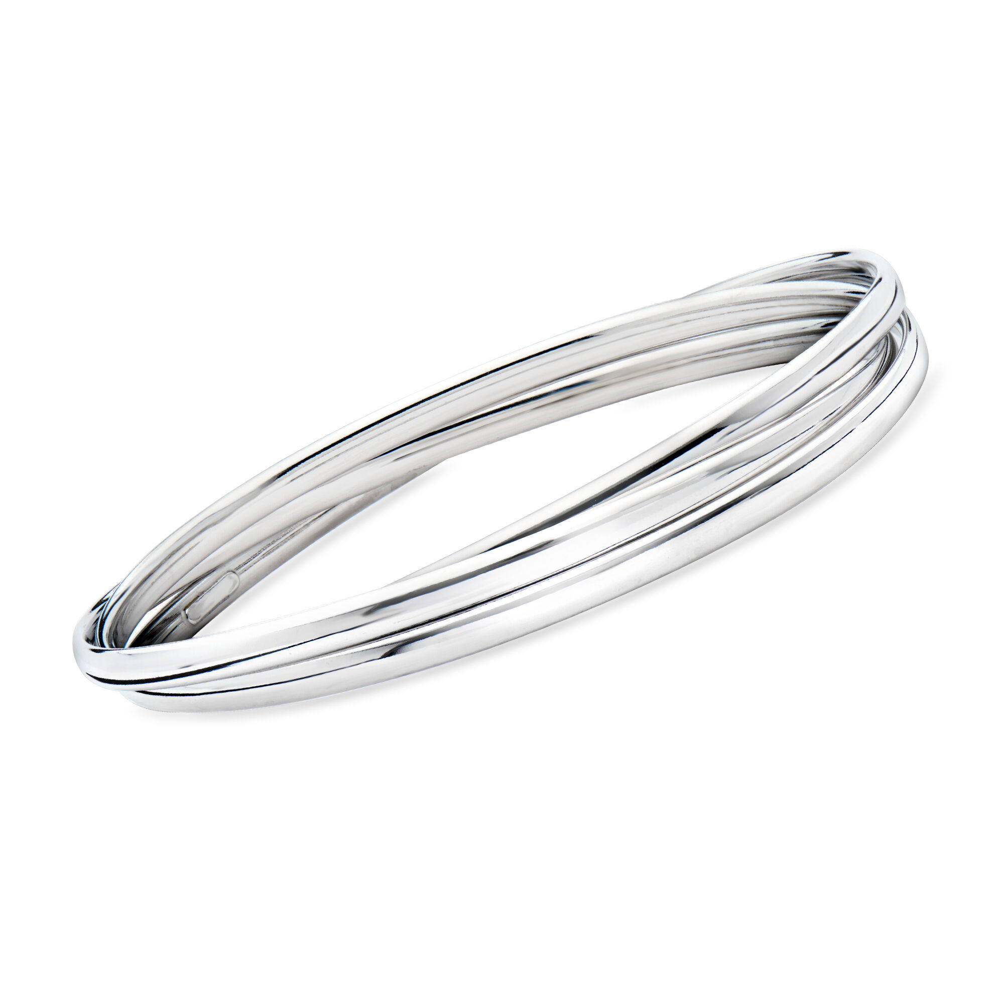 Sterling Silver Solid Bangle With Three Rolling Band Hammered Bangles, Stacking Bracelets, Semanario, Stacking Bracelet top Thin Sparkly Bangles