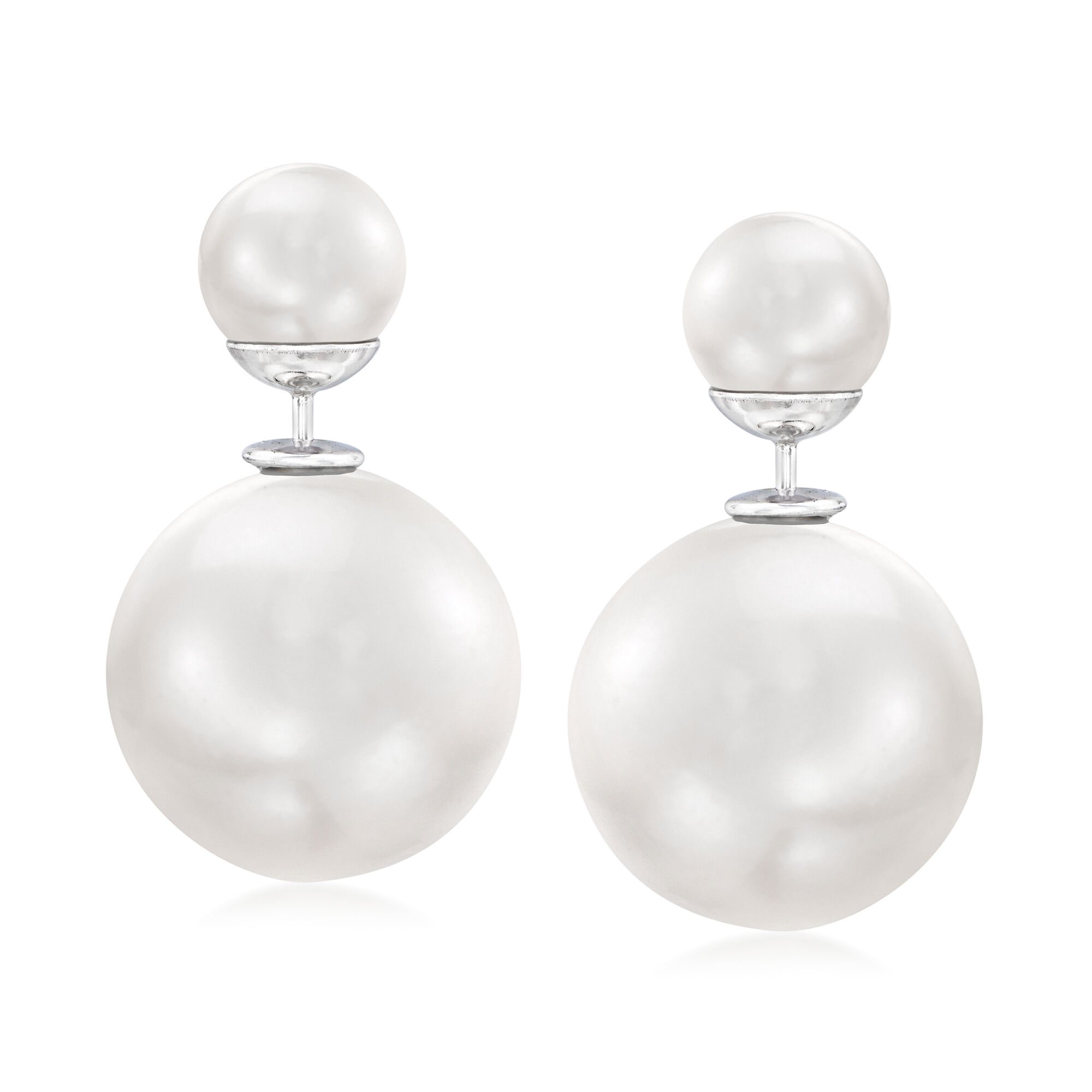 On sale FRYEBLING V-Pearl Earrings Sterling Silver Earrings