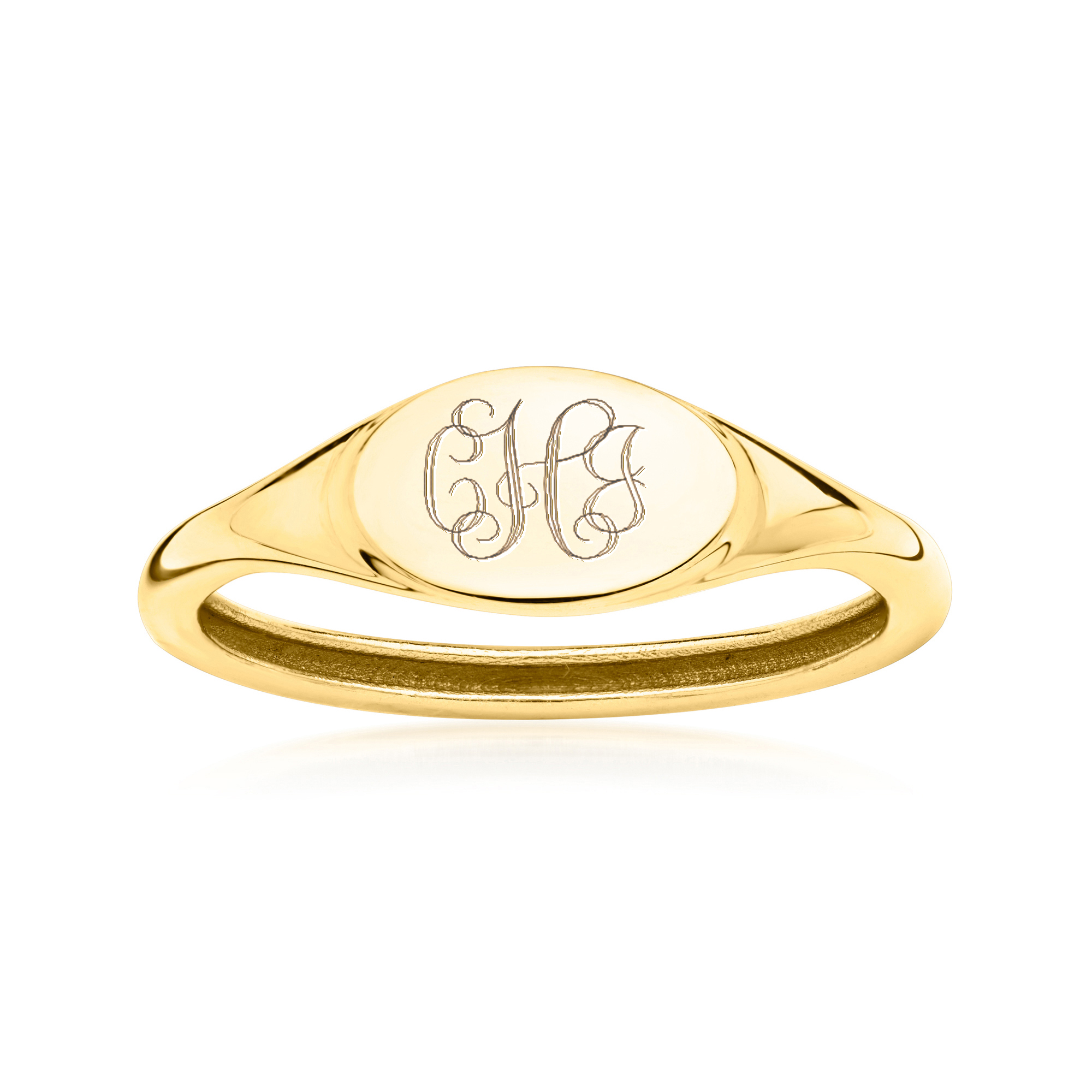 Popular Rose Gold Signet Ring - Monogram Ring - Antique Style Initial Ring