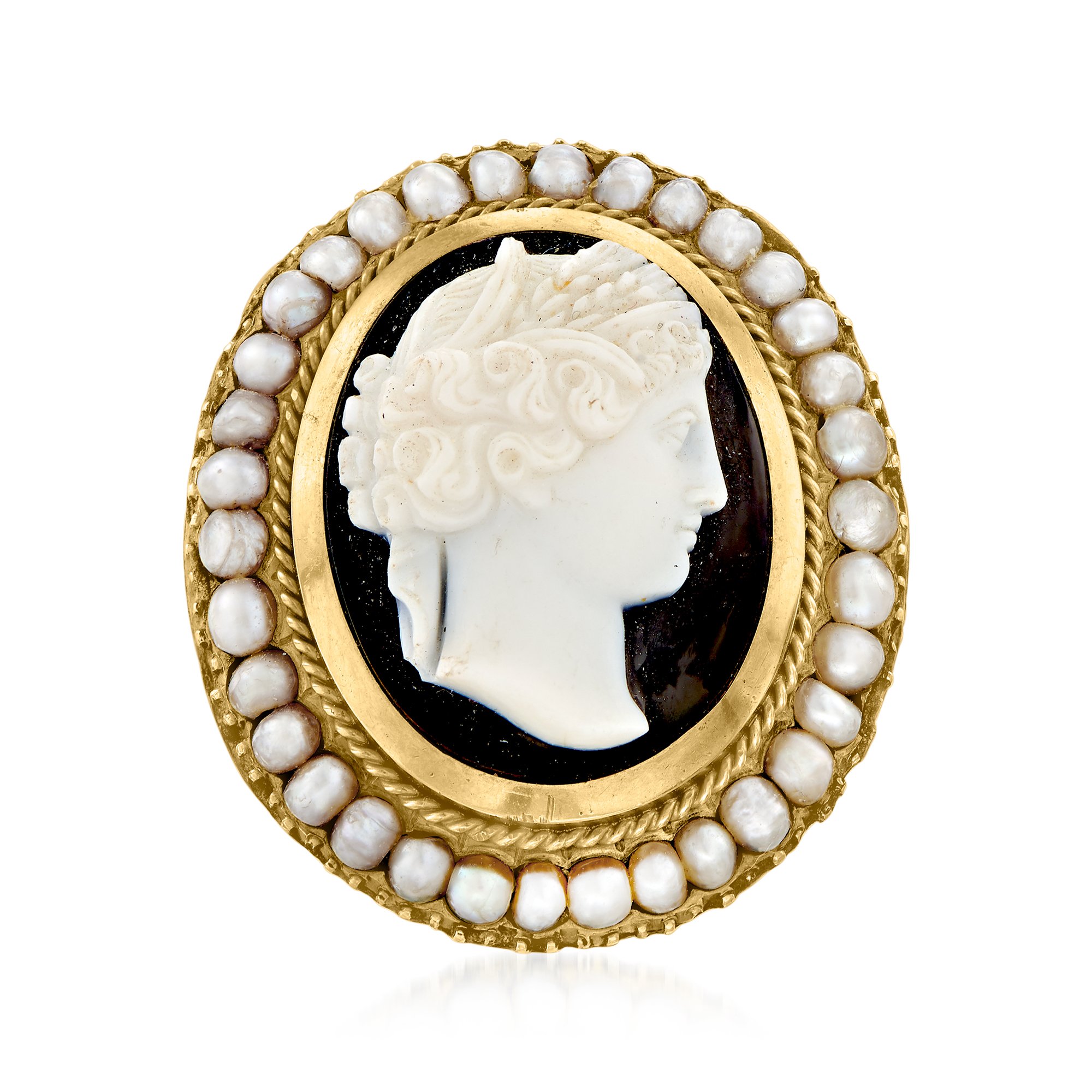 black agate cameo