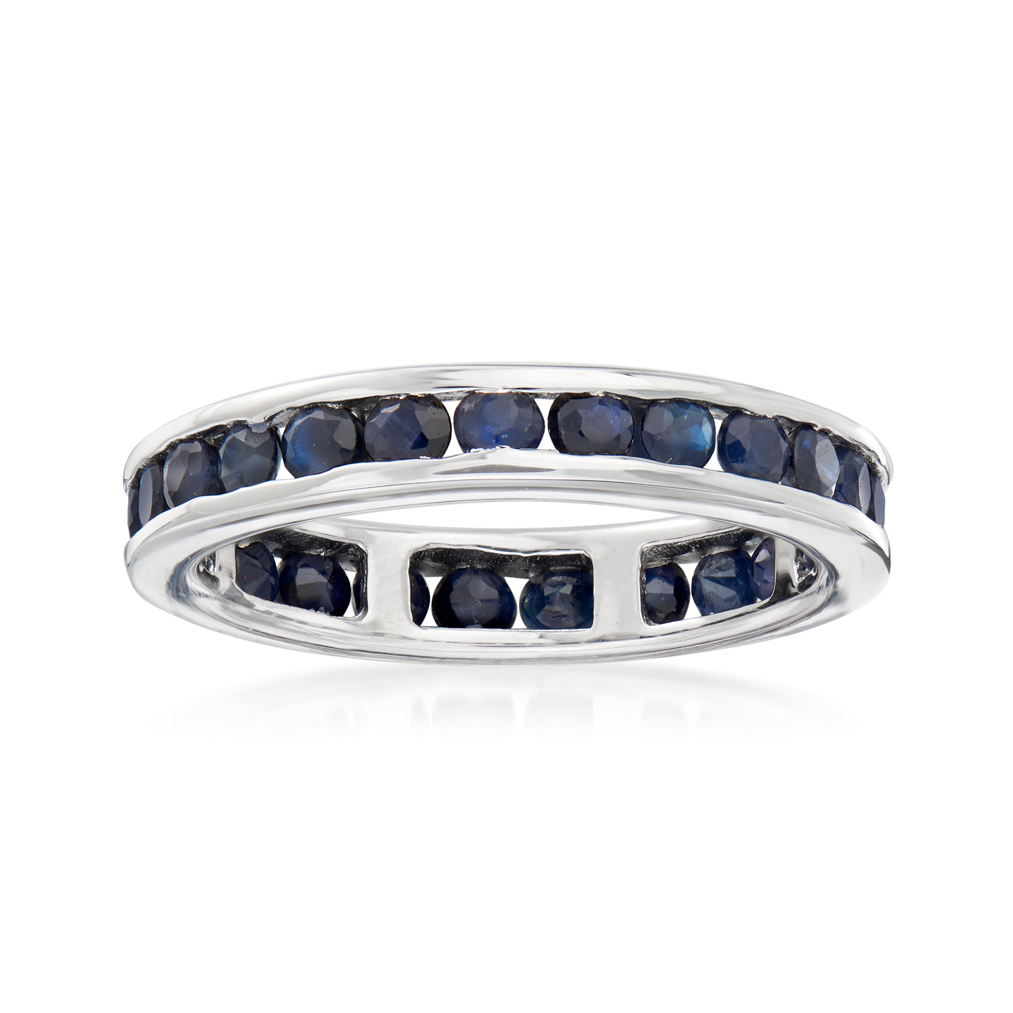 2.30 ct. t.w. Channel-Set Sapphire Eternity Band in Sterling Silver |  Ross-Simons