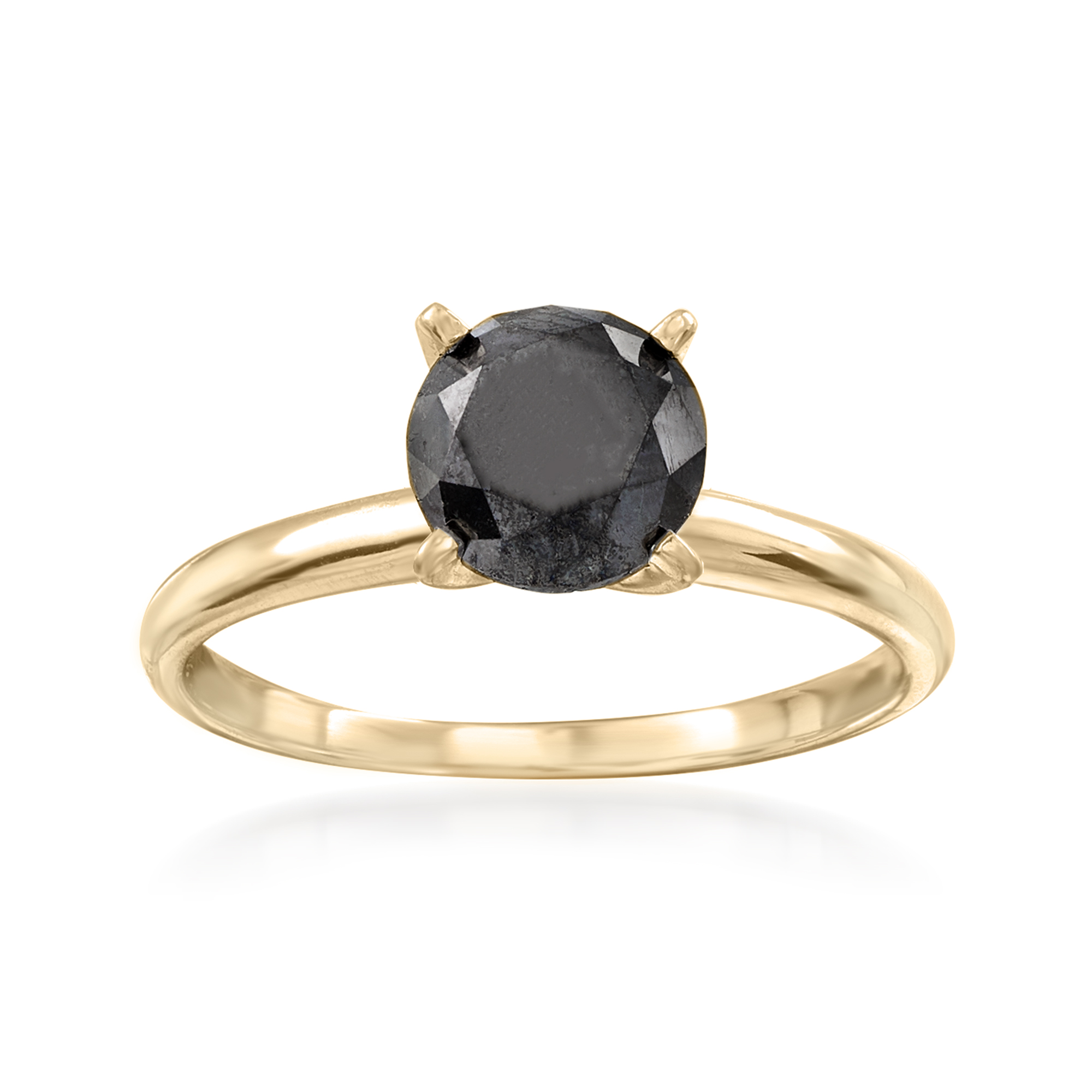 Ross-Simons 1.00 Carat Black Diamond Solitaire Ring in 14kt Yellow Gold |  eBay