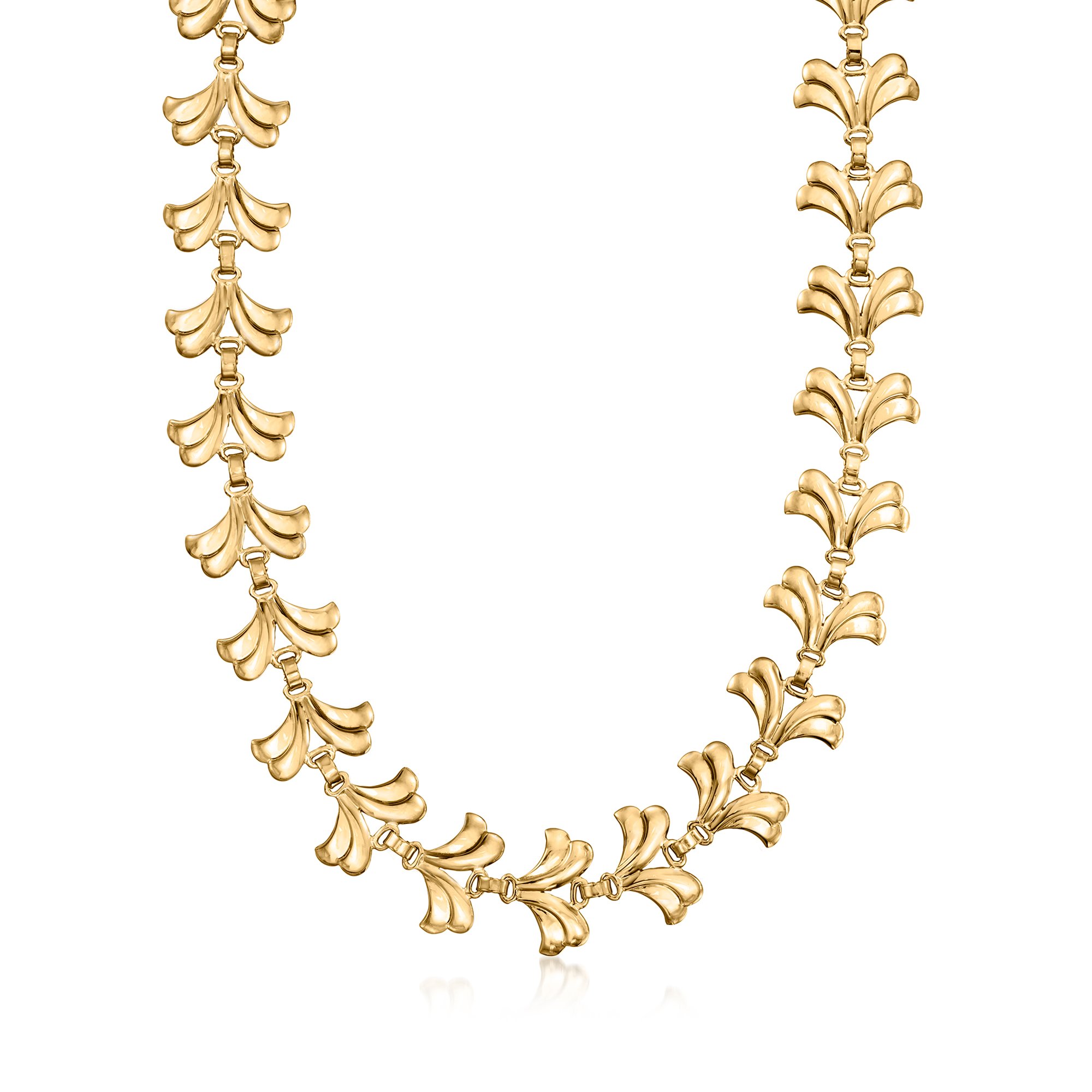 C. 1940 Vintage Tiffany Jewelry 14kt Yellow Gold Leaf Necklace