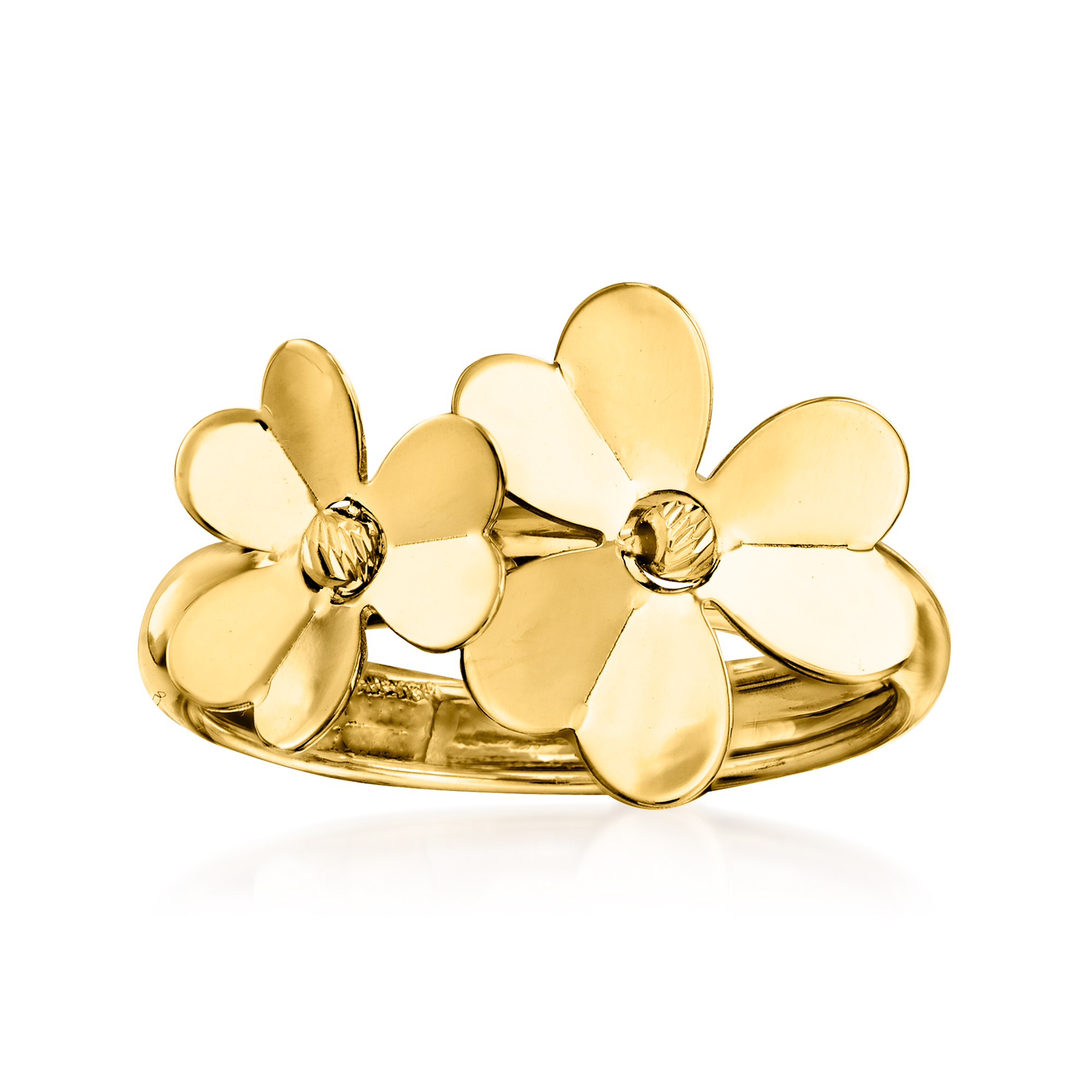 Italian 14kt Yellow Gold Flower Ring | Ross-Simons