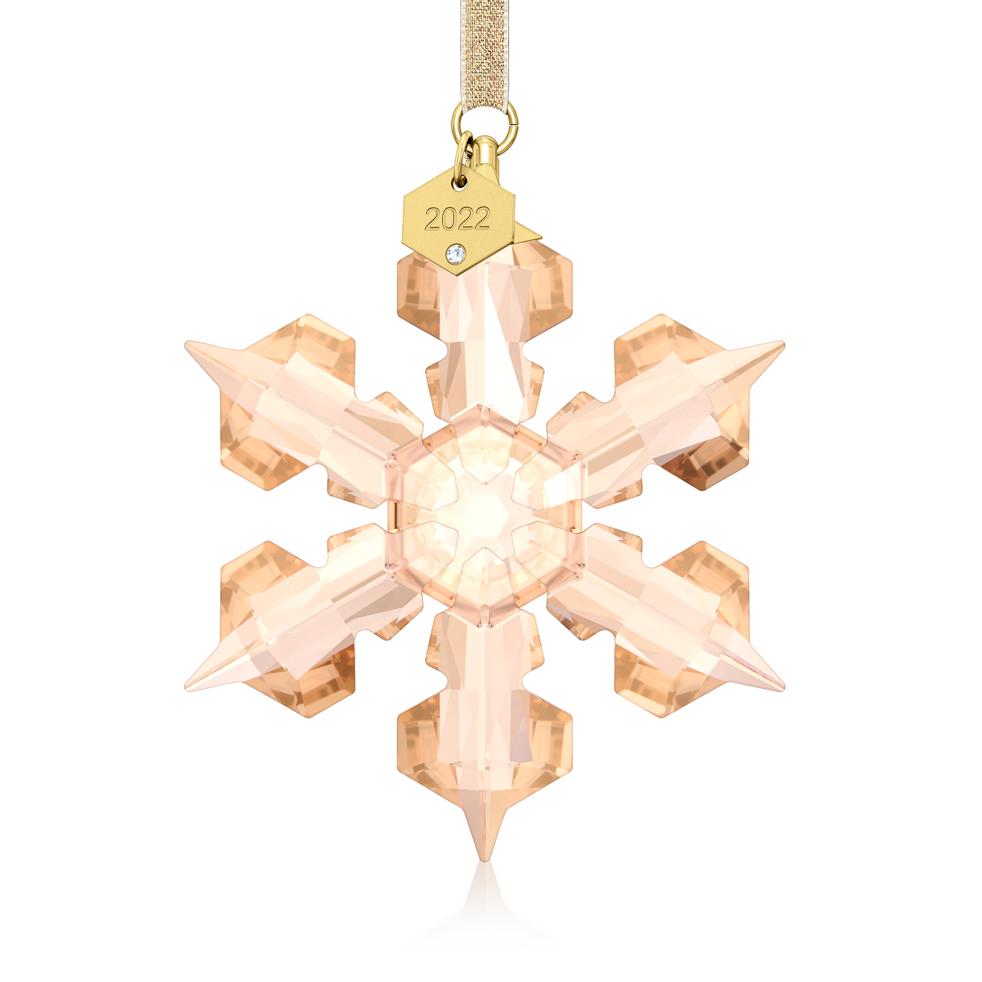 Swarovski Crystal 2022 Annual Golden Festive Snowflake Ornament |  Ross-Simons