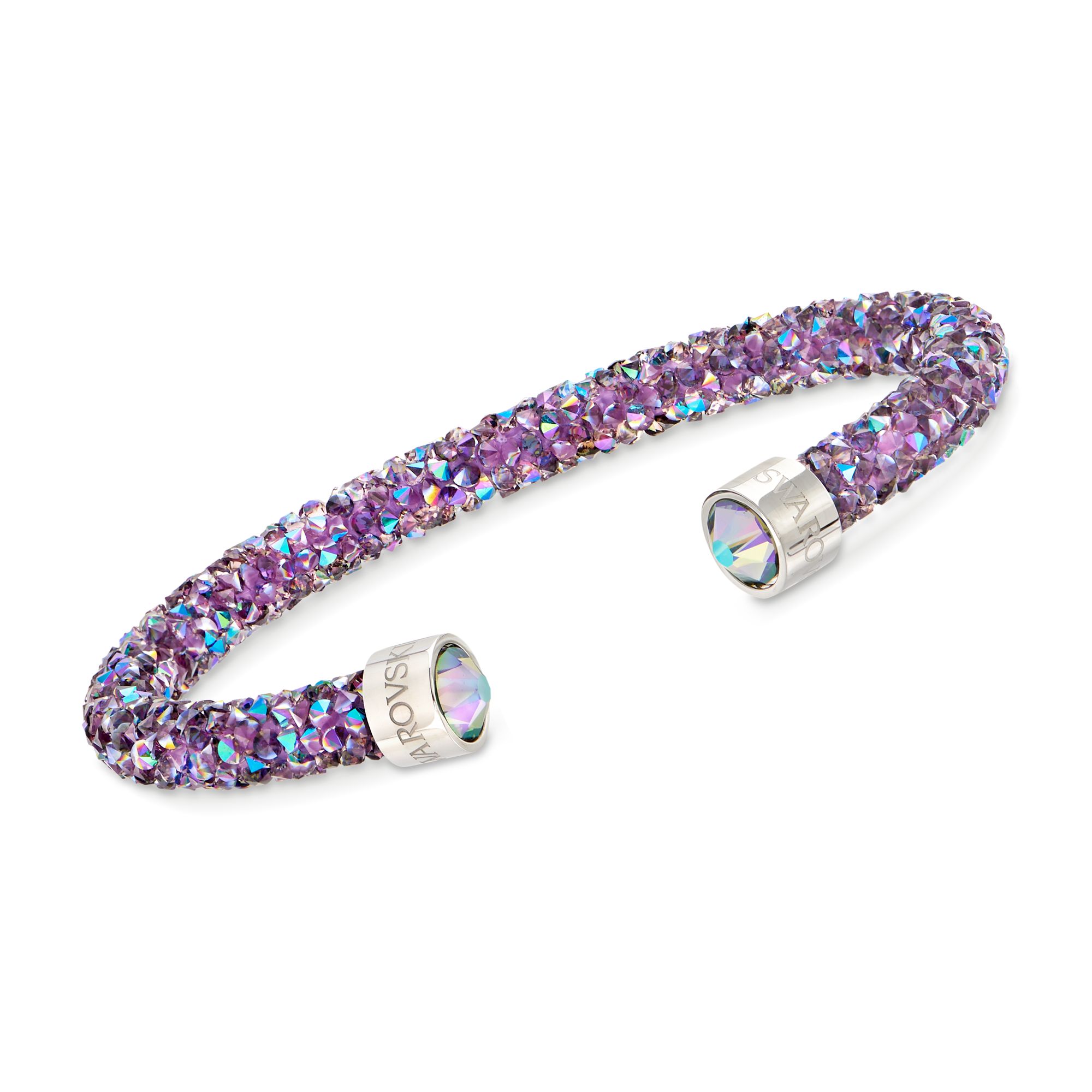 Swarovski Crystal "Crystaldust" Light Purple Cuff Bracelet With Stainless  Steel | Ross-Simons