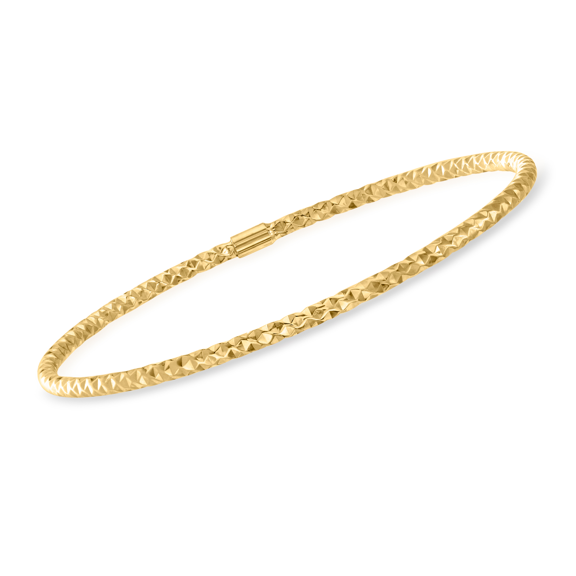 14k gold hammered bangle bracelet