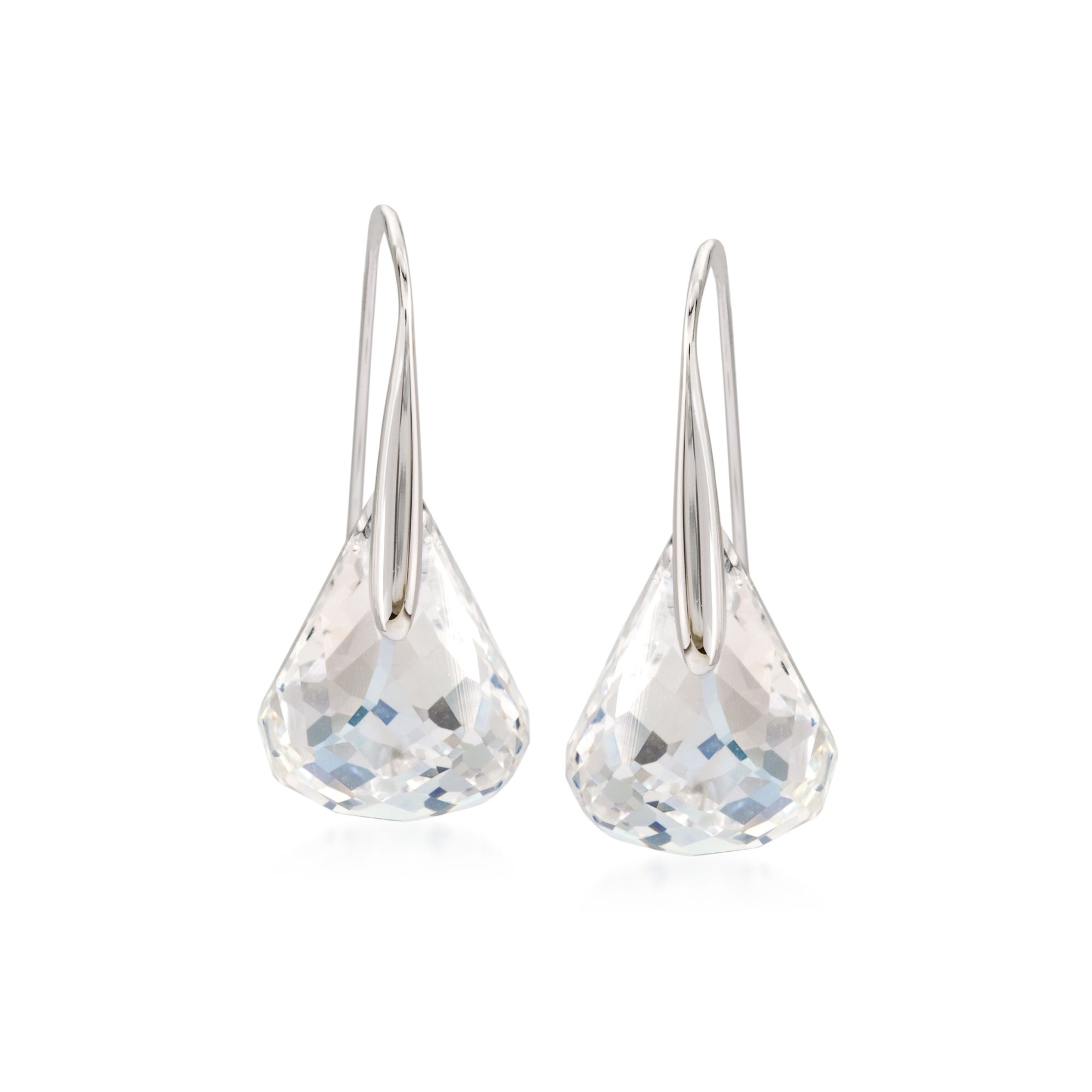 Swarovski Crystal "Lunar" Moonlight Crystal Drop Earrings in Silvertone |  Ross-Simons