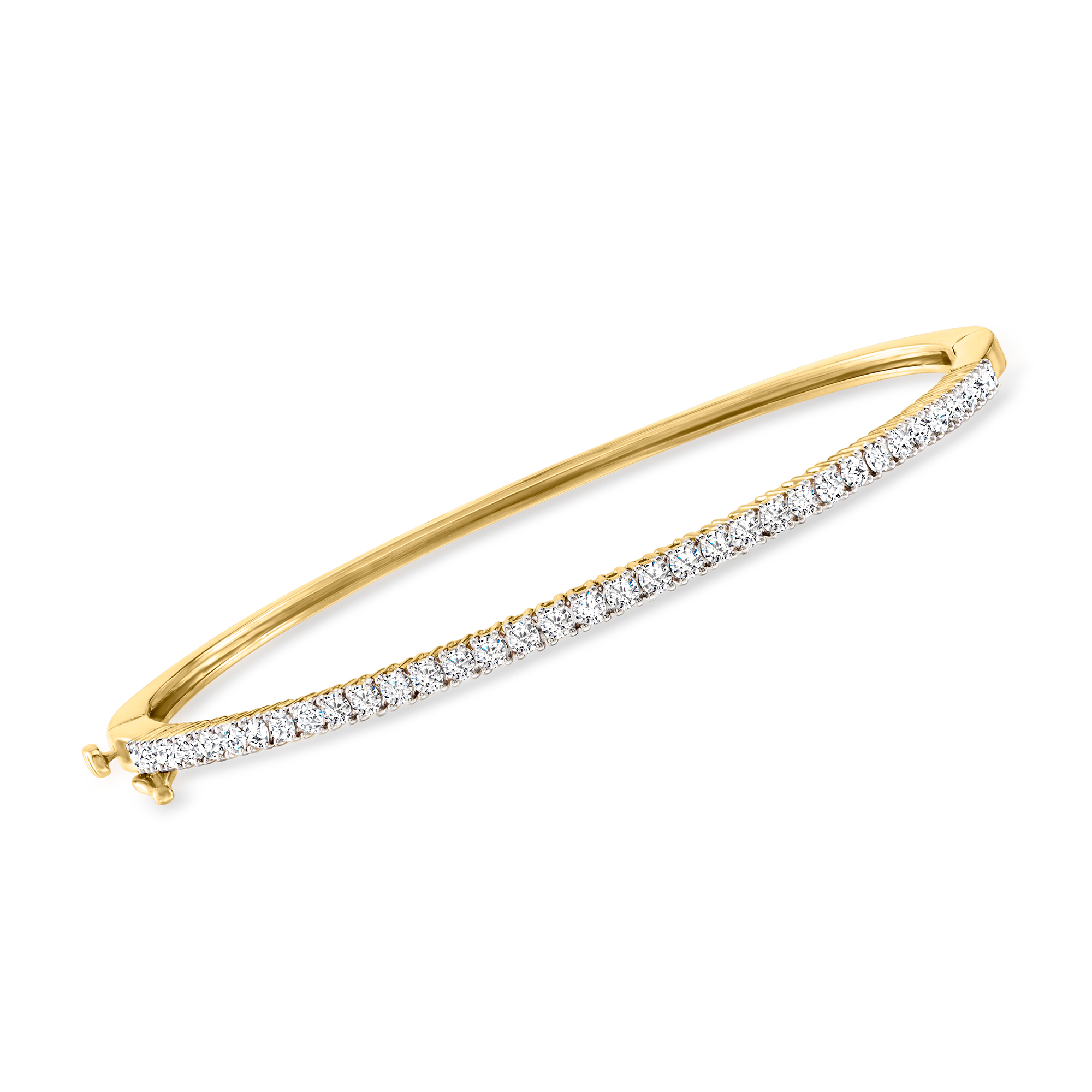 1.00 ct. t.w. Diamond Bangle Bracelet in 18kt Gold Over Sterling |  Ross-Simons