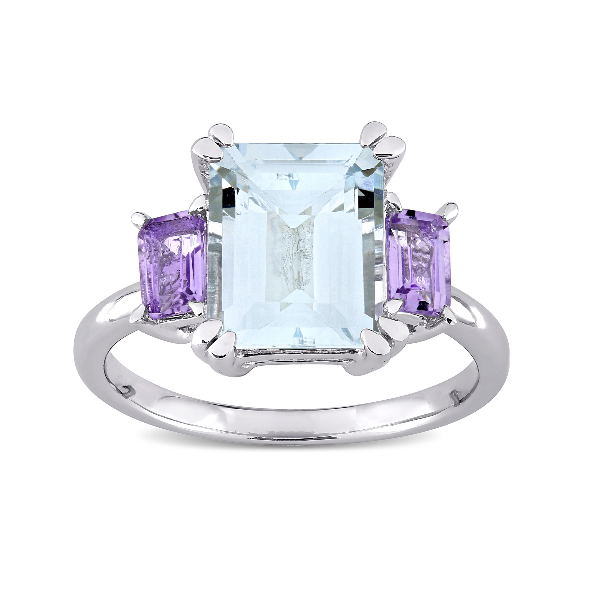 3.00 Carat Aquamarine and .60 ct. t.w. Amethyst Ring in Sterling Silver |  Ross-Simons
