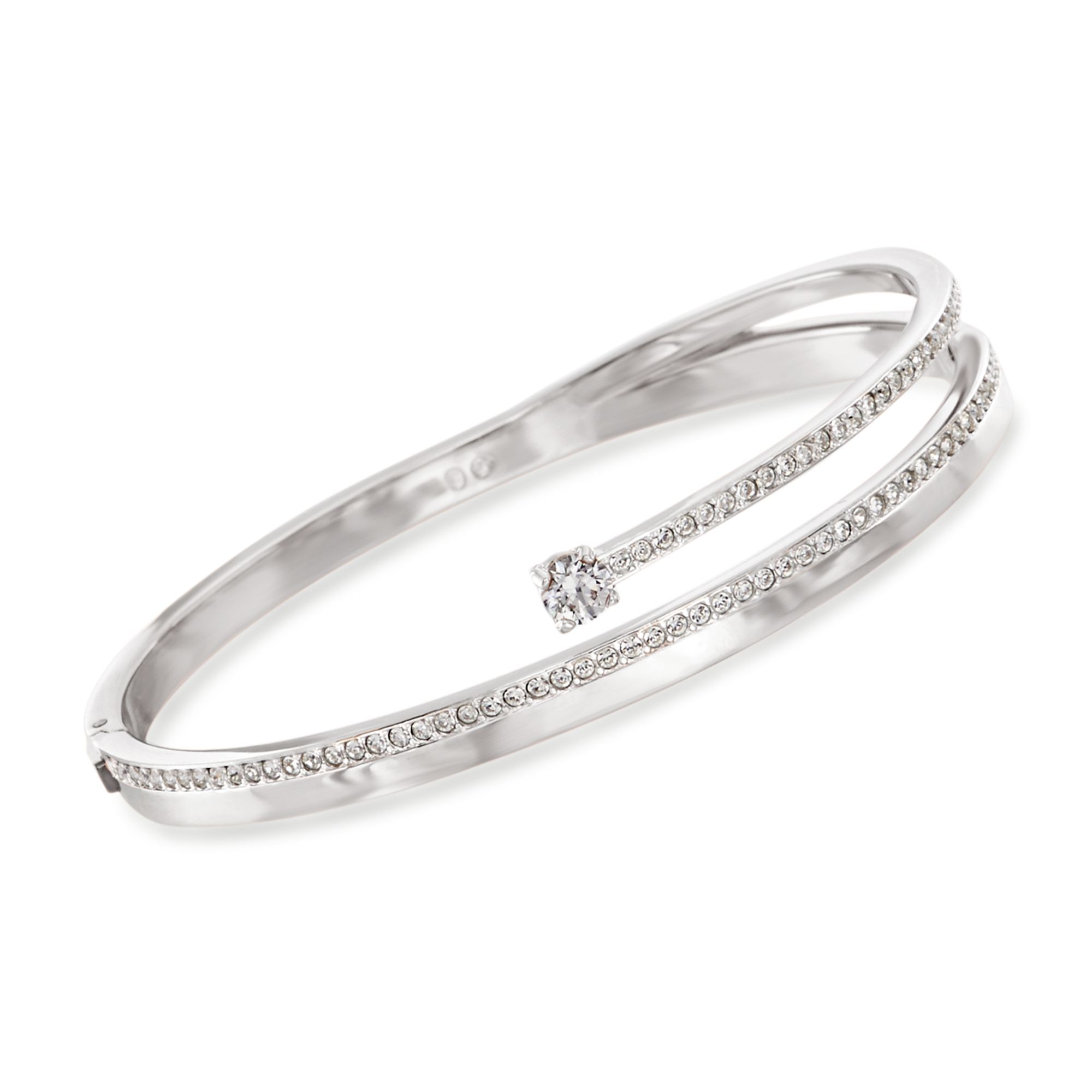 Swarovski Crystal "Fresh" Crystal Bangle Bracelet in Silvertone |  Ross-Simons