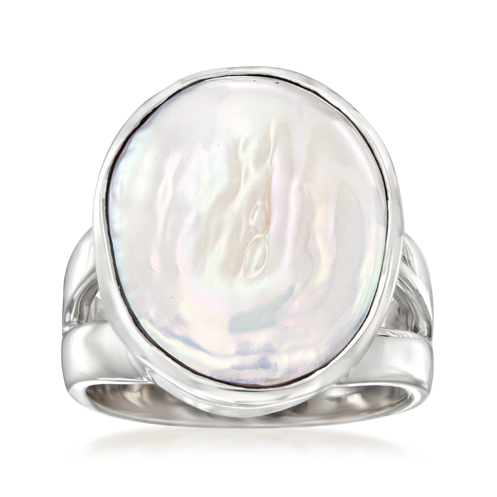 16.5-17.5mm Cultured Biwa Pearl Ring in Sterling Silver | Ross-Simons