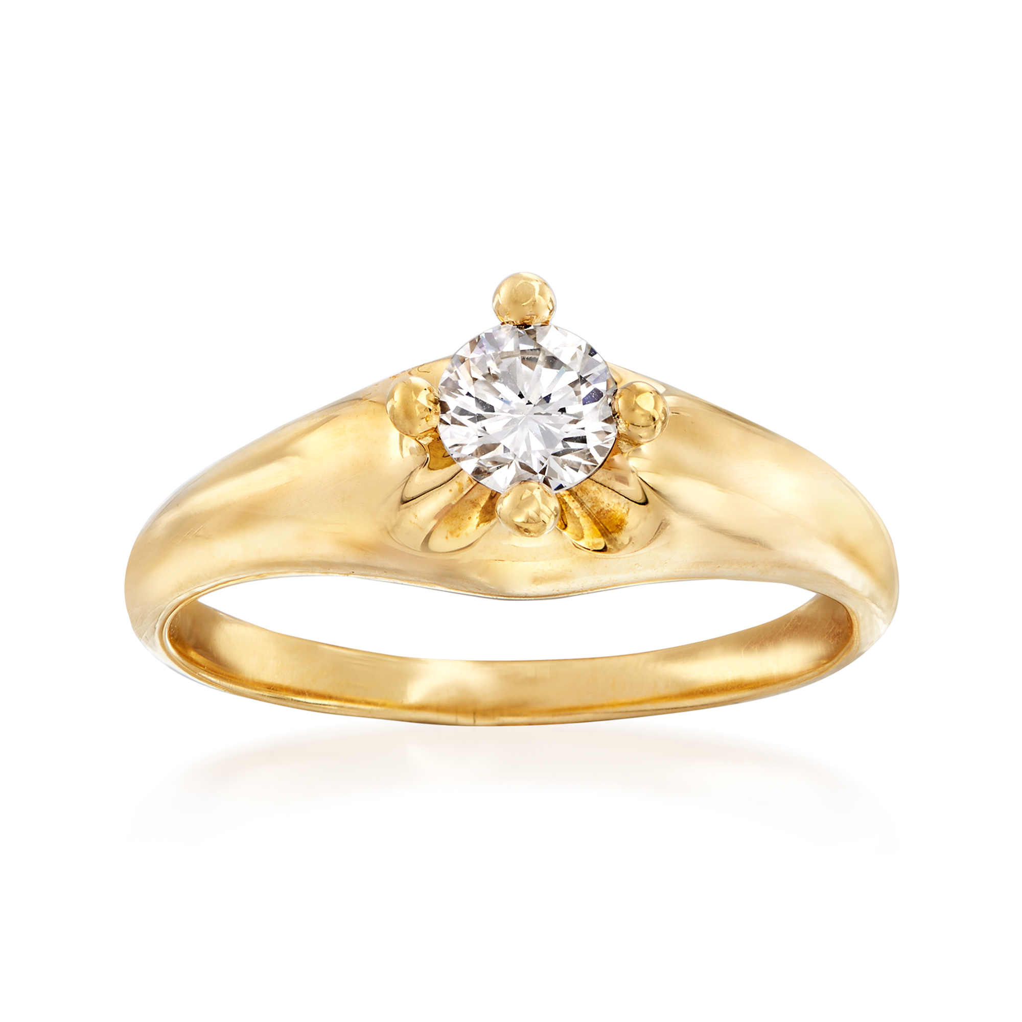 C. 1990 Vintage Bulgari .30 Carat Diamond Engagement Ring in 18kt Yellow  Gold | Ross-Simons