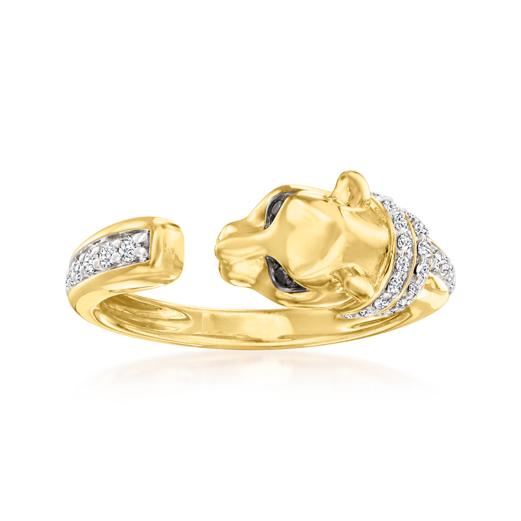 25 ct. t.w. Diamond Panther Ring in 18kt Gold Over Sterling | Ross