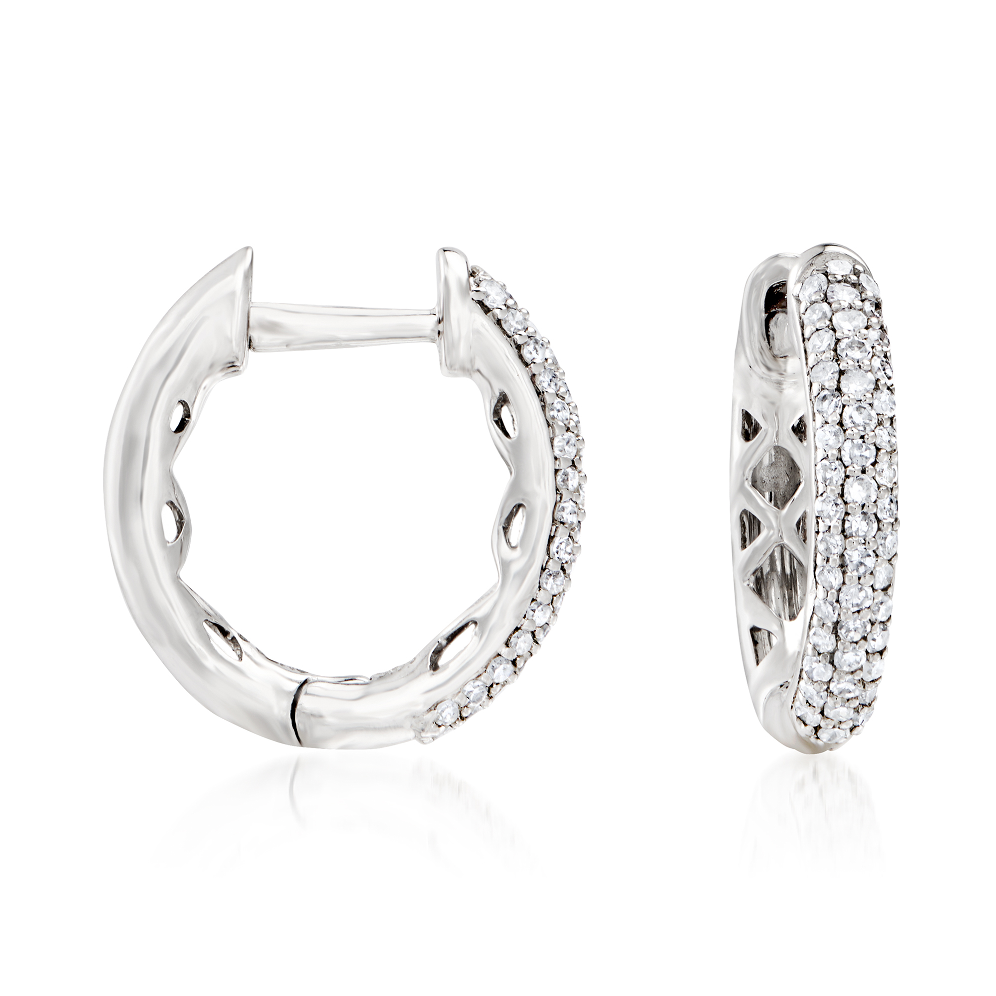 ross simons diamond huggie earrings