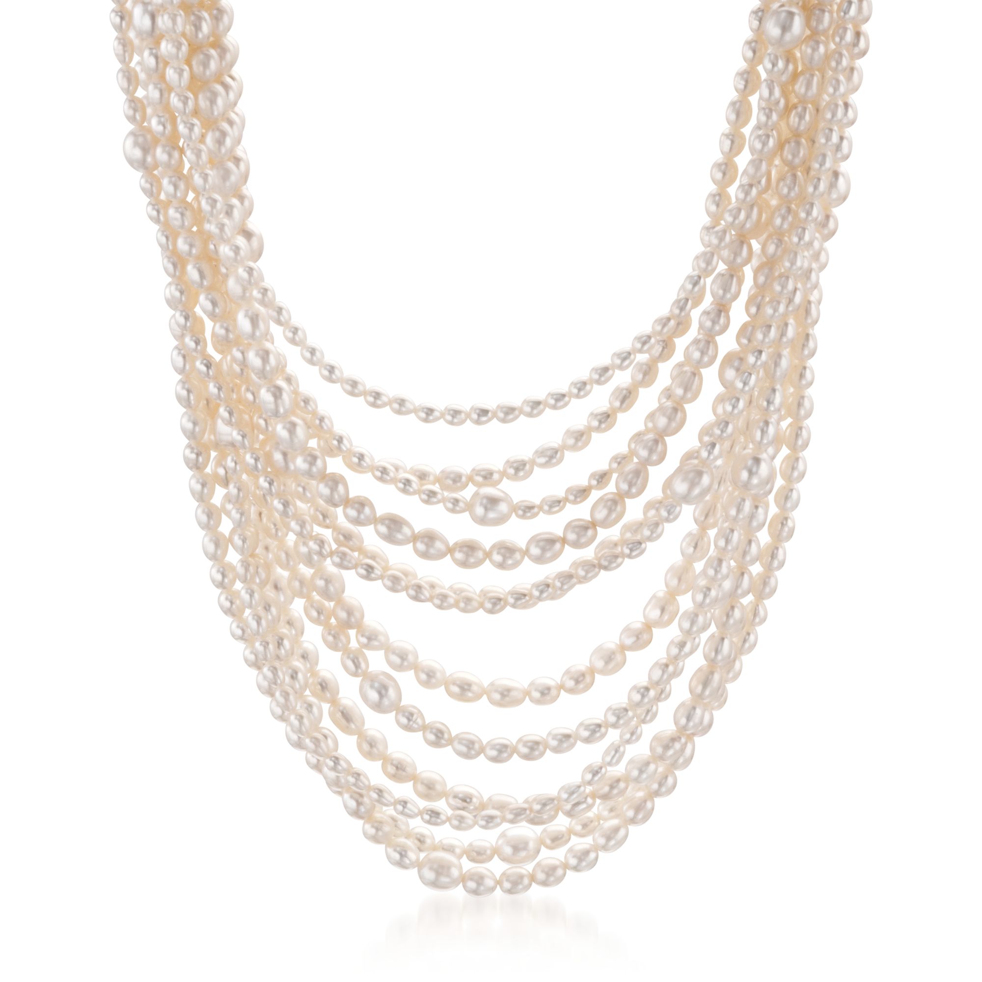 Cynthia Griffis Pearl Necklace Multi strand Pink Layered sold Swarovski Sterling Sil