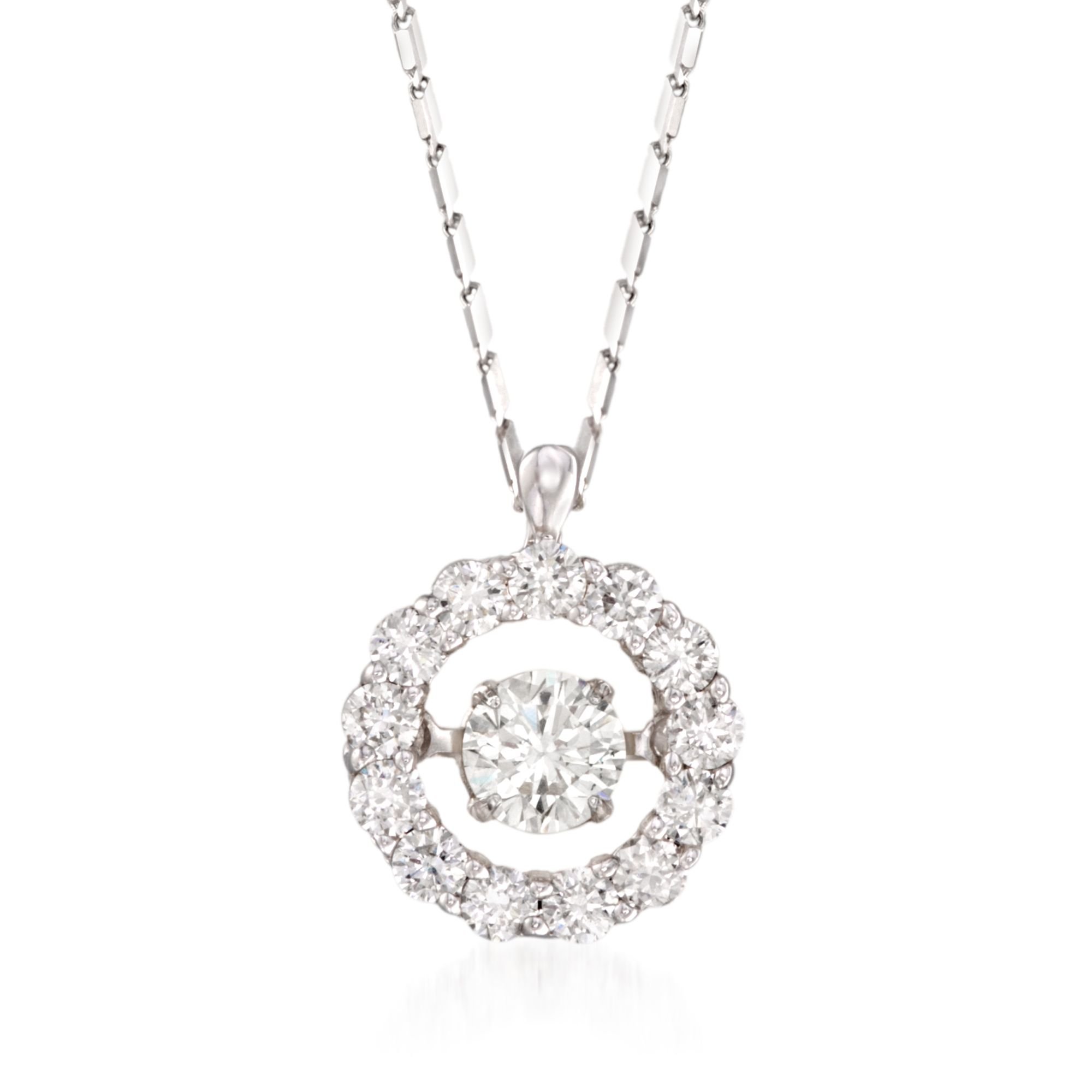 floating diamond halo pendant