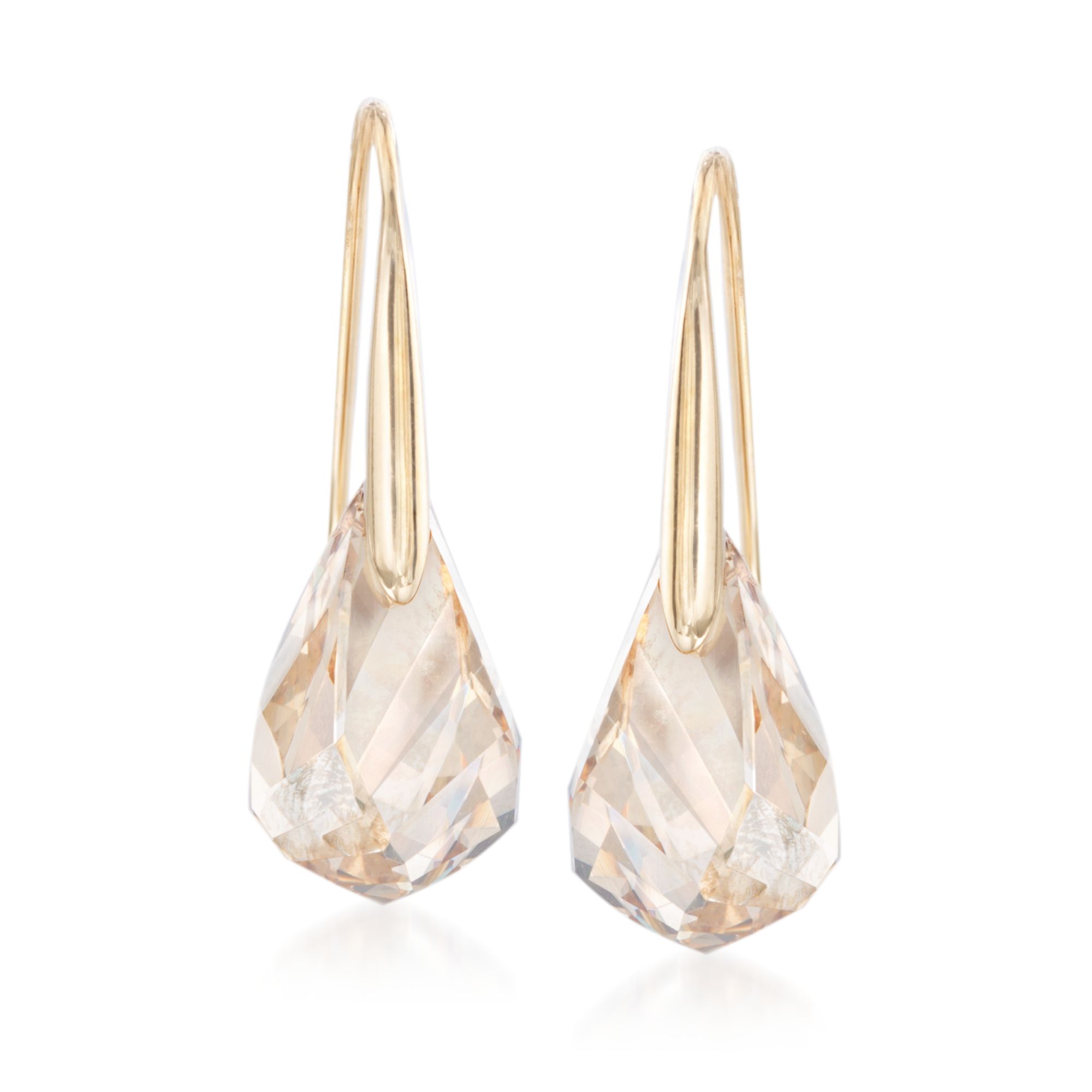 Swarovski Crystal "Energic" Golden Crystal Drop Earrings in Gold Plate |  Ross-Simons