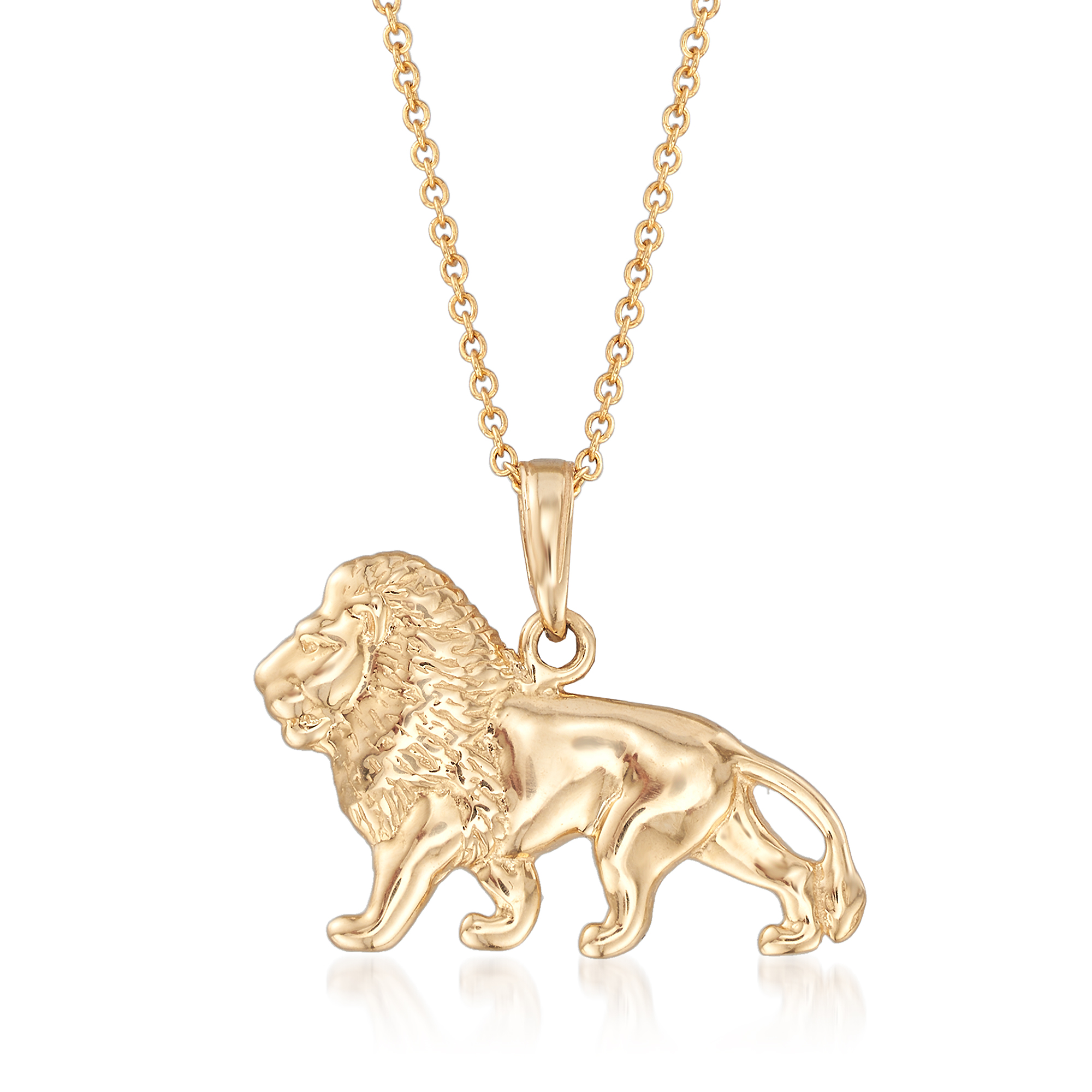14kt Yellow Gold Lion Pendant Necklace | Ross-Simons