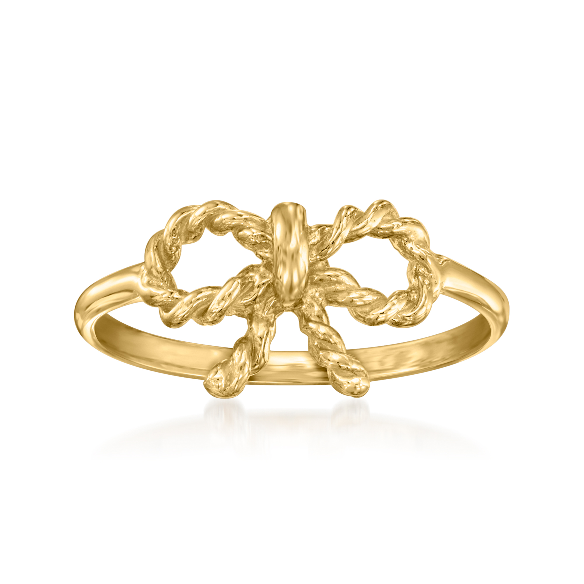 14kt Yellow Gold Twisted Bow Ring | Ross-Simons