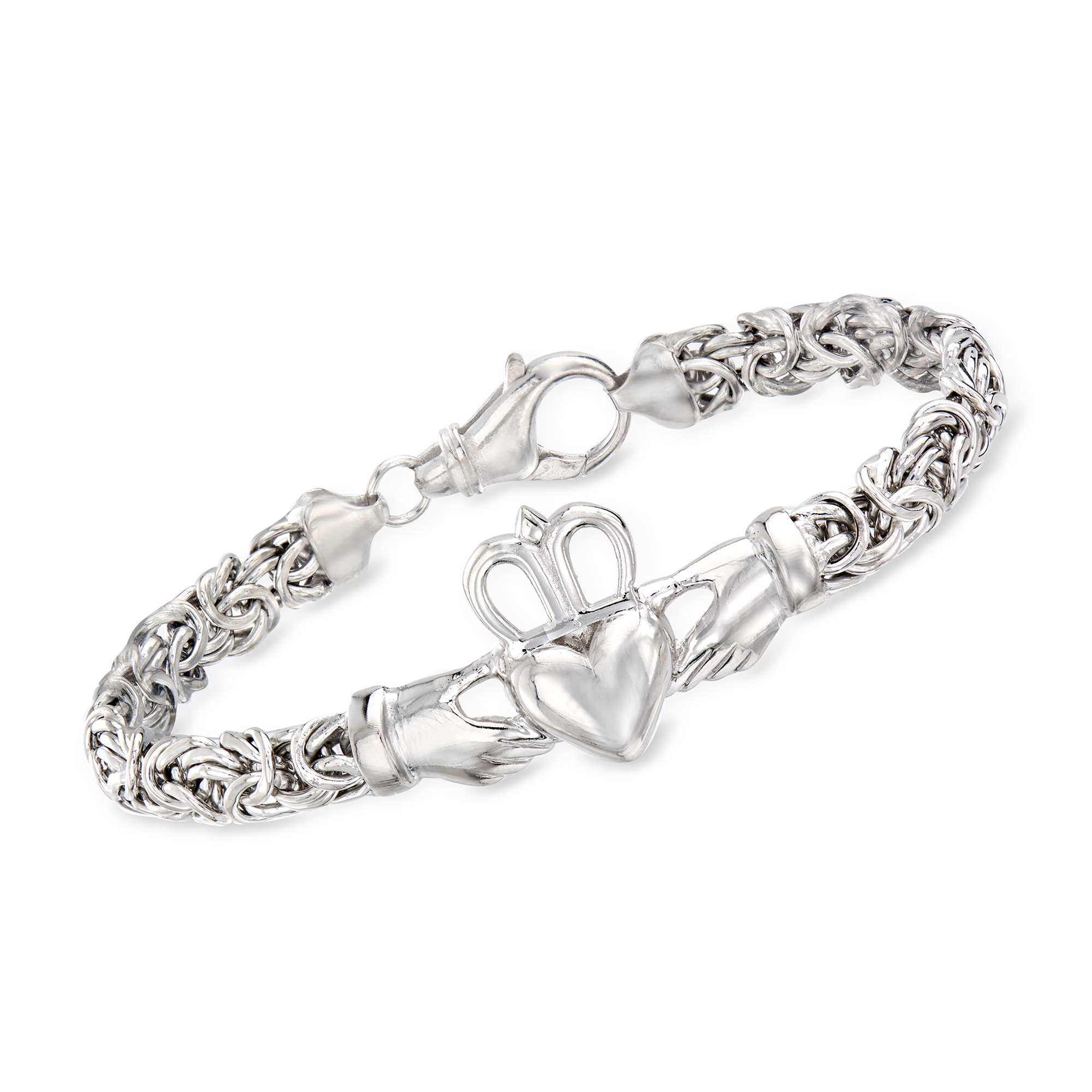 Sterling Silver Byzantine Claddagh Bracelet | Ross-Simons