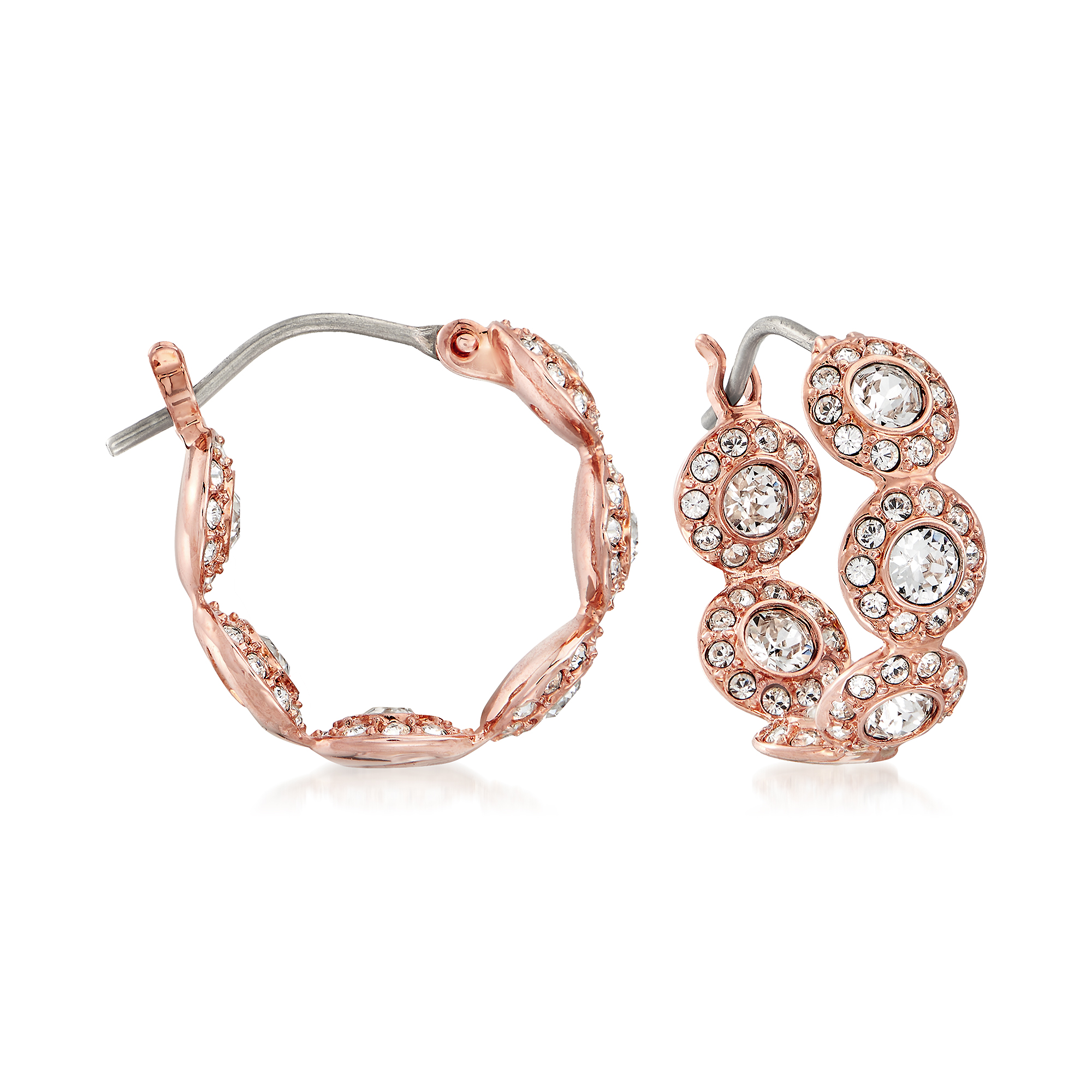 Swarovski Crystal "Angelic" Multi-Circle Hoop Earrings in Rose Gold-Plated  Metal | Ross-Simons
