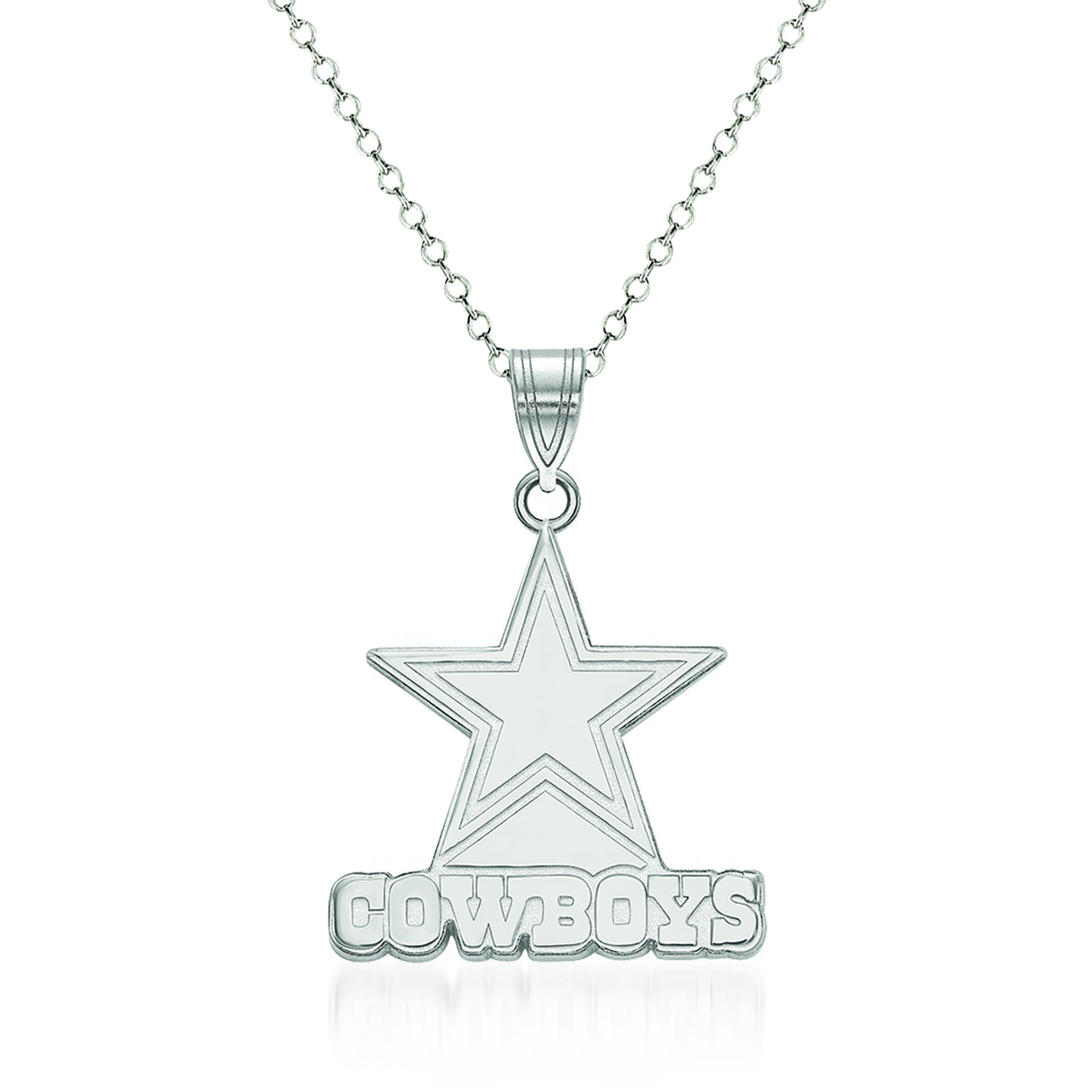 Sterling Silver NFL Dallas Cowboys Large Pendant Necklace. 18" | Ross-Simons
