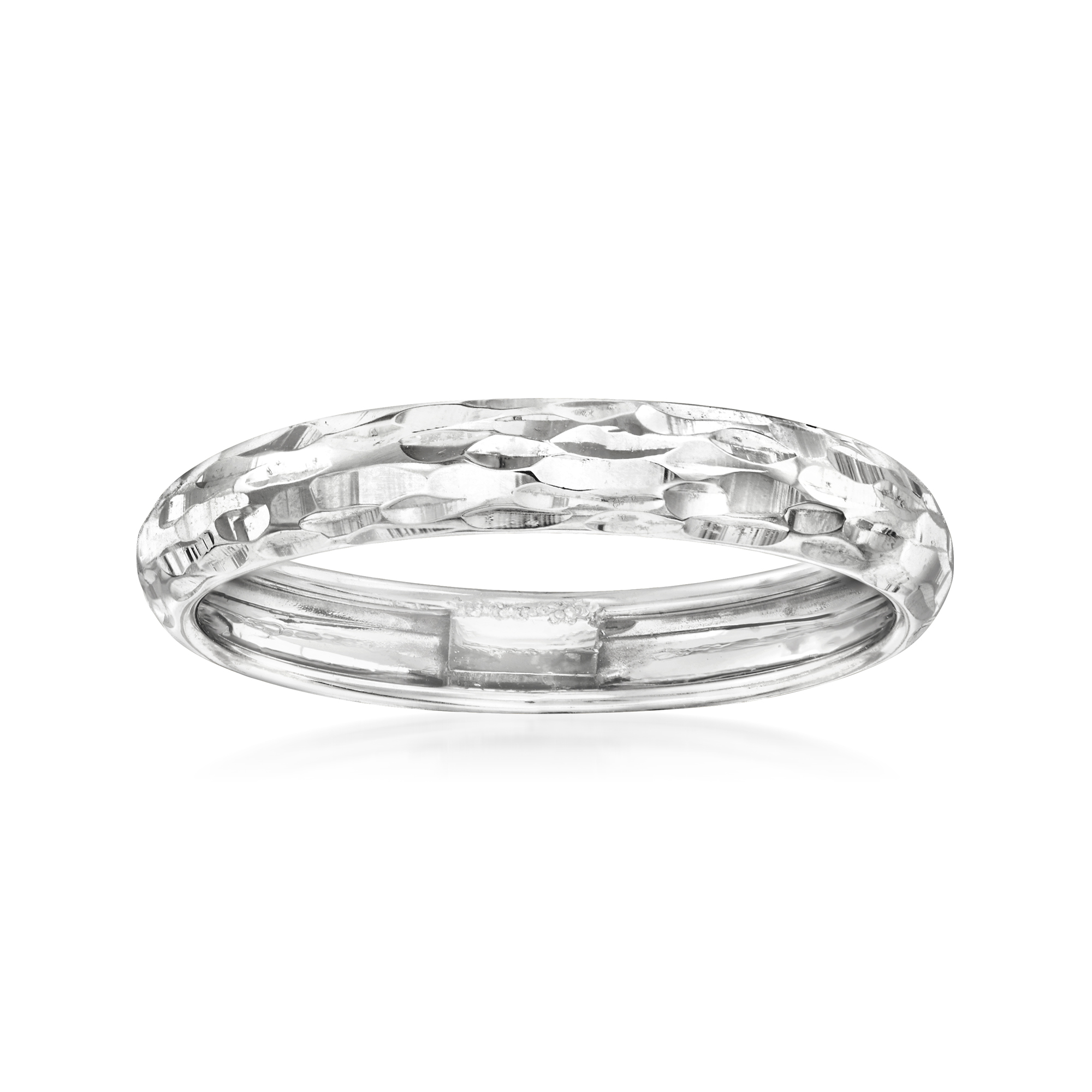 Italian 14kt White Gold Diamond-Cut Ring | Ross-Simons