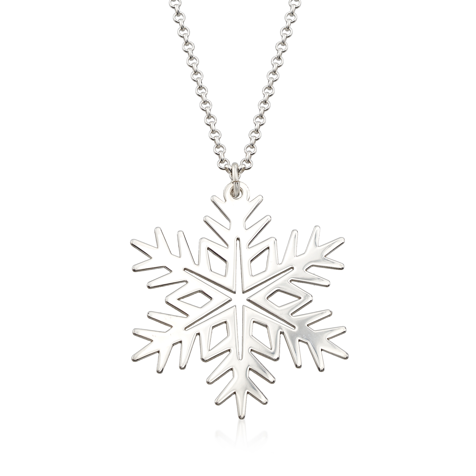 Sterling Silver Large Snowflake Pendant Necklace | Ross-Simons
