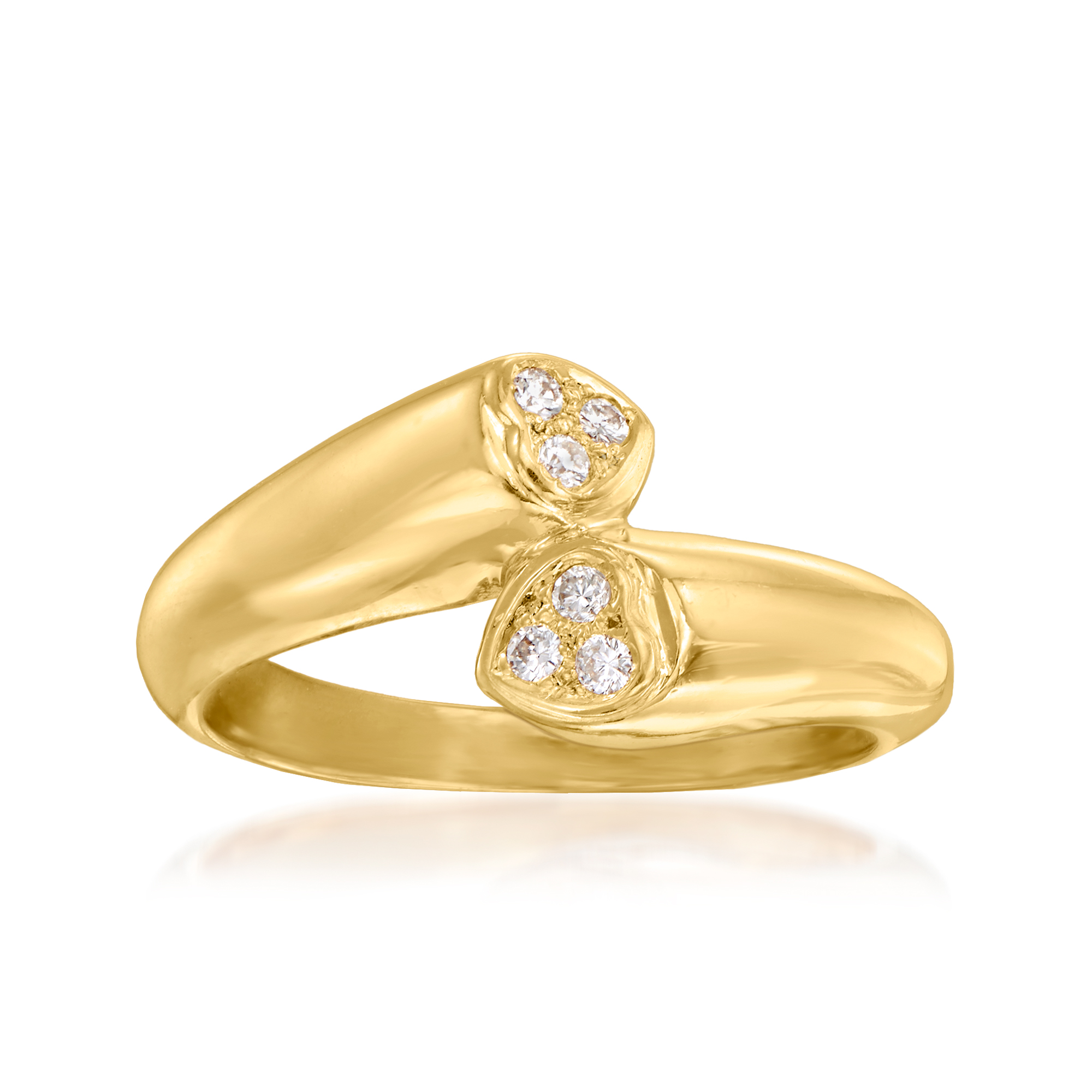 C. 1980 Vintage Cartier .12 ct. t.w. Diamond Heart Ring in 18kt Yellow Gold  | Ross-Simons