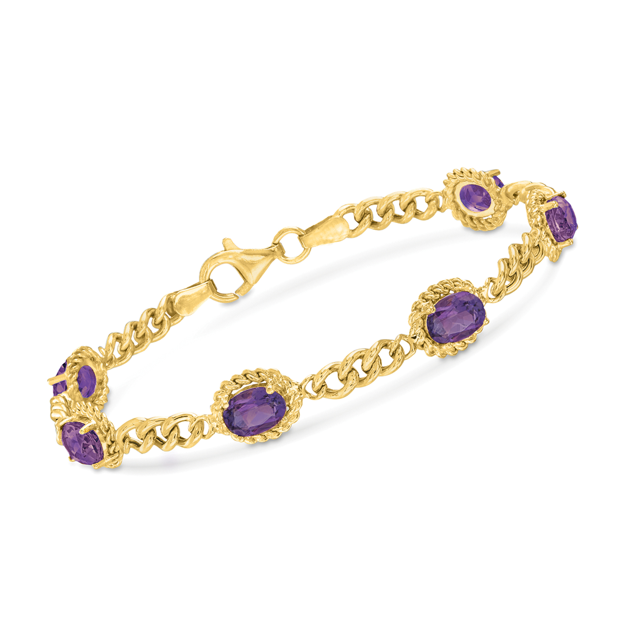 amethyst link bracelet