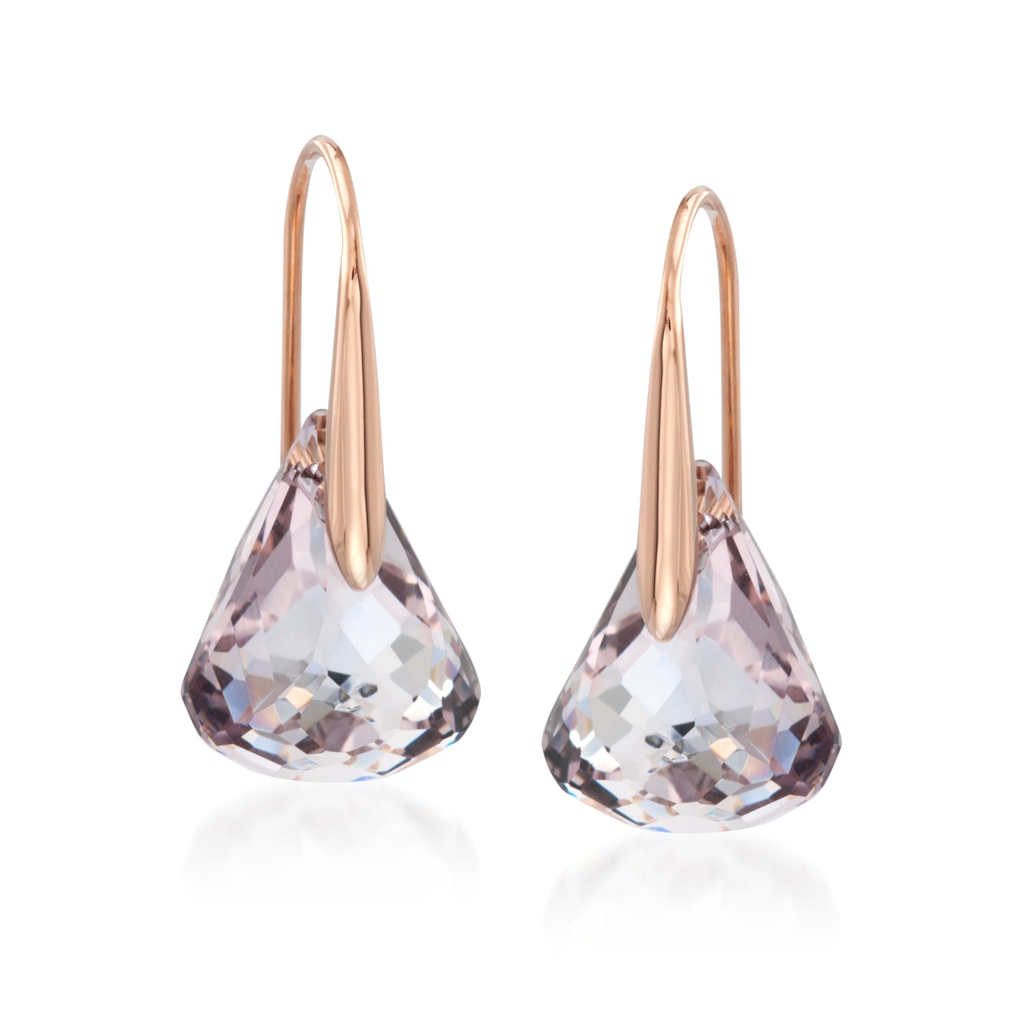Swarovski Crystal "Lunar" Blush Crystal Drop Earrings in Rose Gold Plate |  Ross-Simons