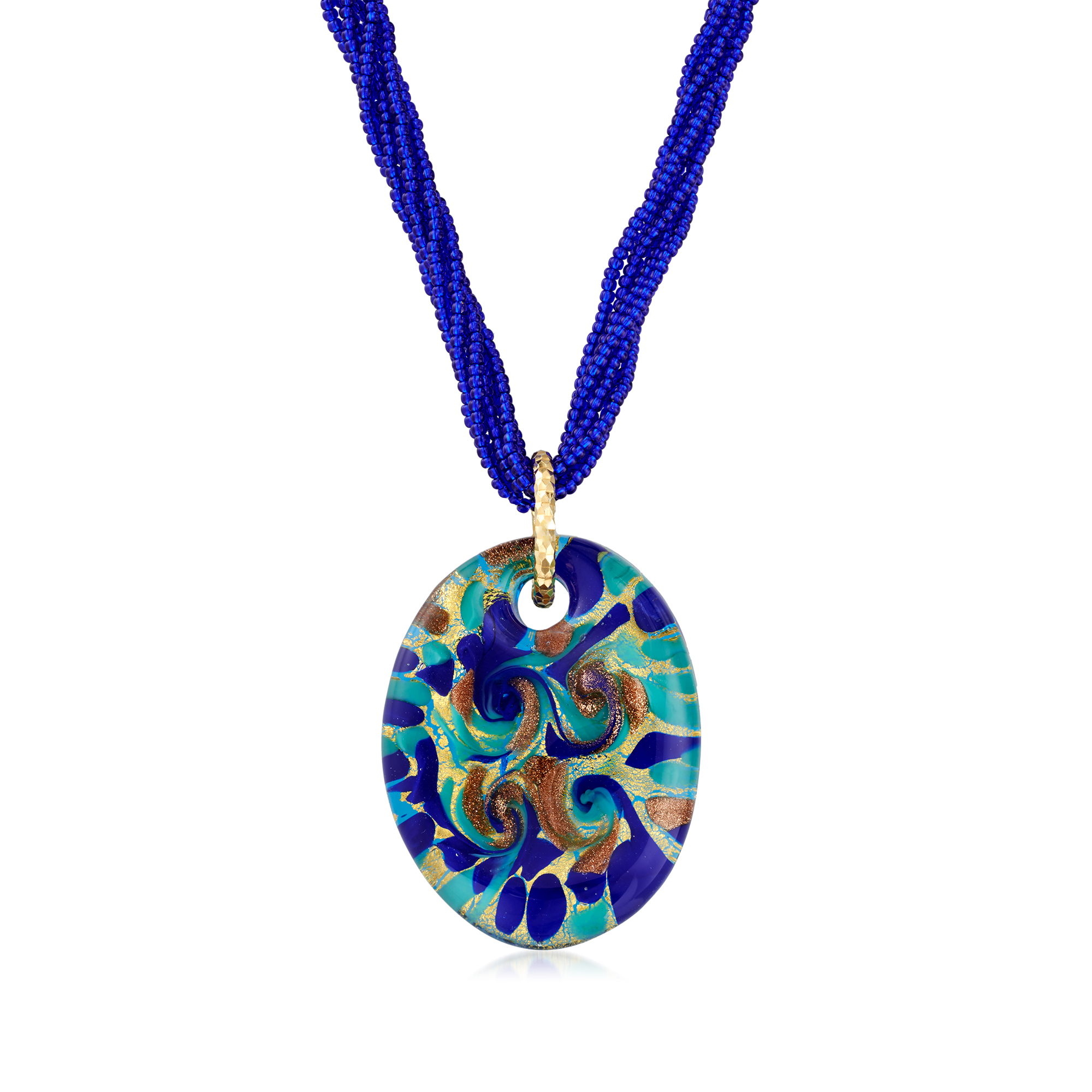 Italian Multicolored Murano Glass Pendant Necklace in 18kt Gold Over  Sterling | Ross-Simons
