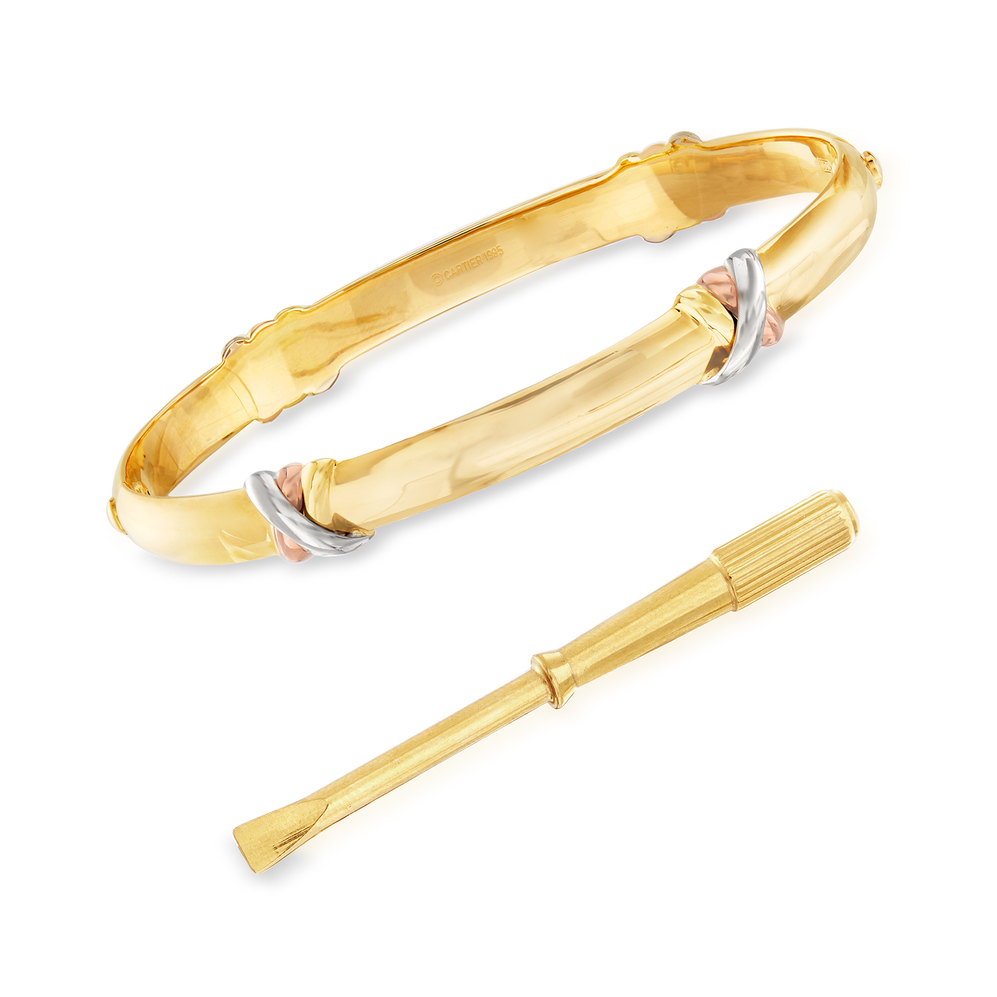 C. 1990 Vintage Cartier Trinity Bracelet in 18kt Tri-Colored Gold with  Screwdriver | Ross-Simons