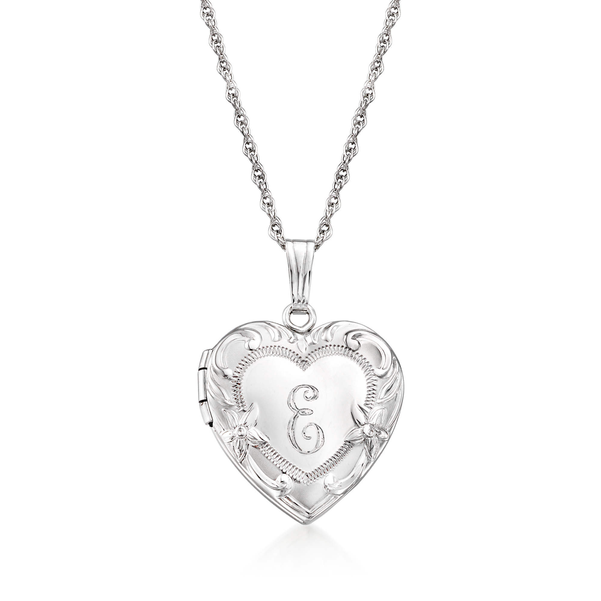 Sterling Silver Personalized Heart Locket Necklace | Ross-Simons