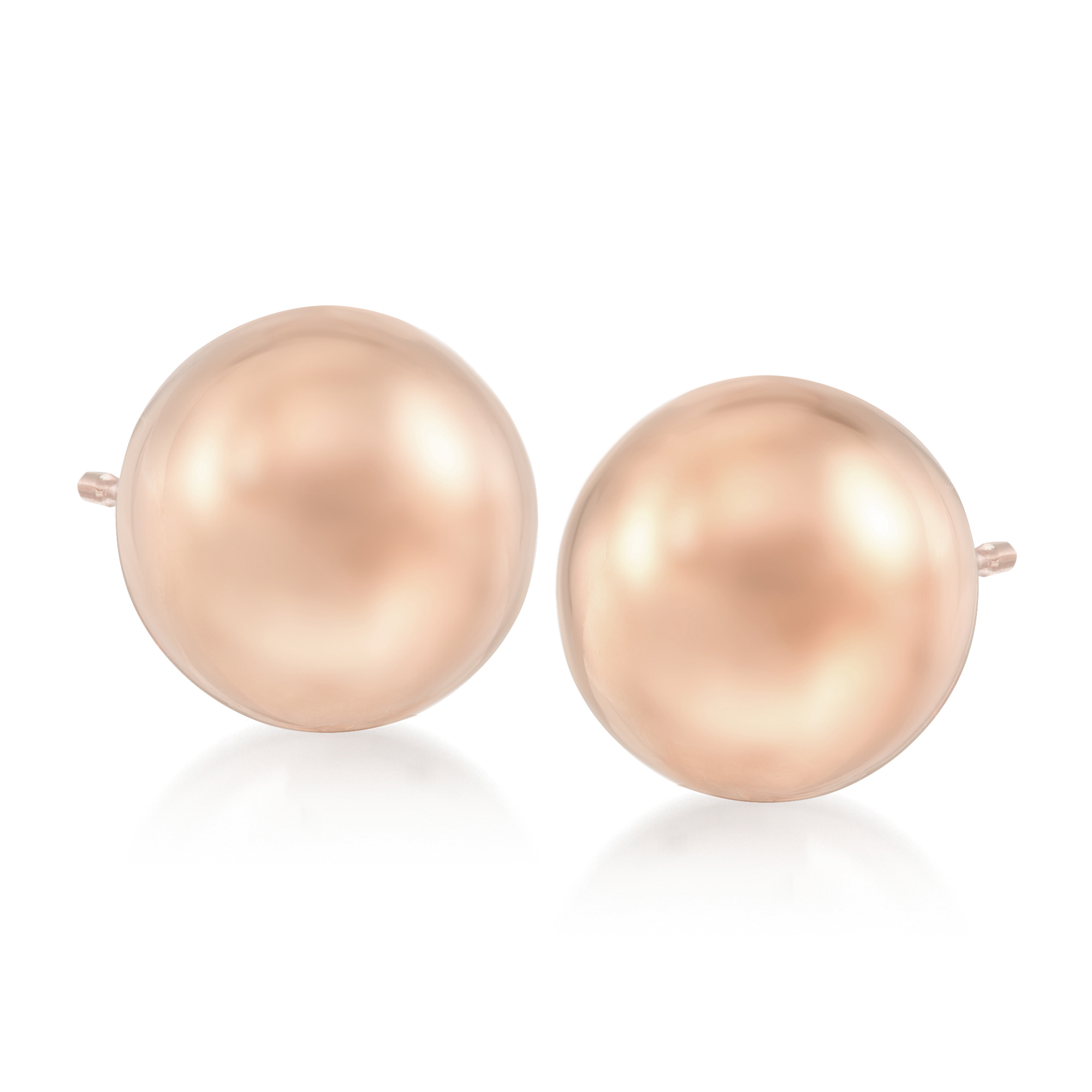 10mm 14kt Rose Gold Ball Stud Earrings | Ross-Simons
