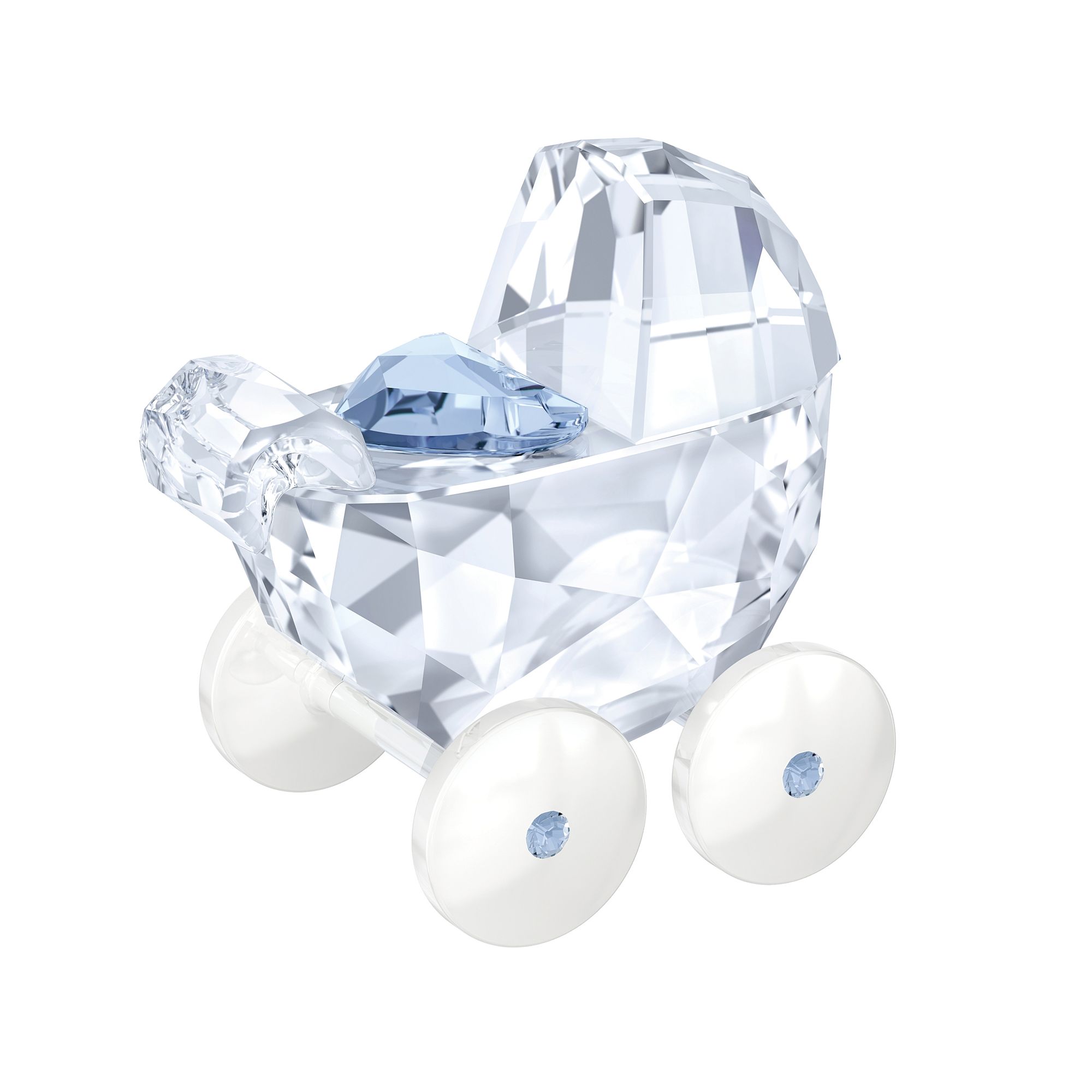 Swarovski Crystal "Baby Carriage" Light Blue and Clear Crystal Figurine |  Ross-Simons