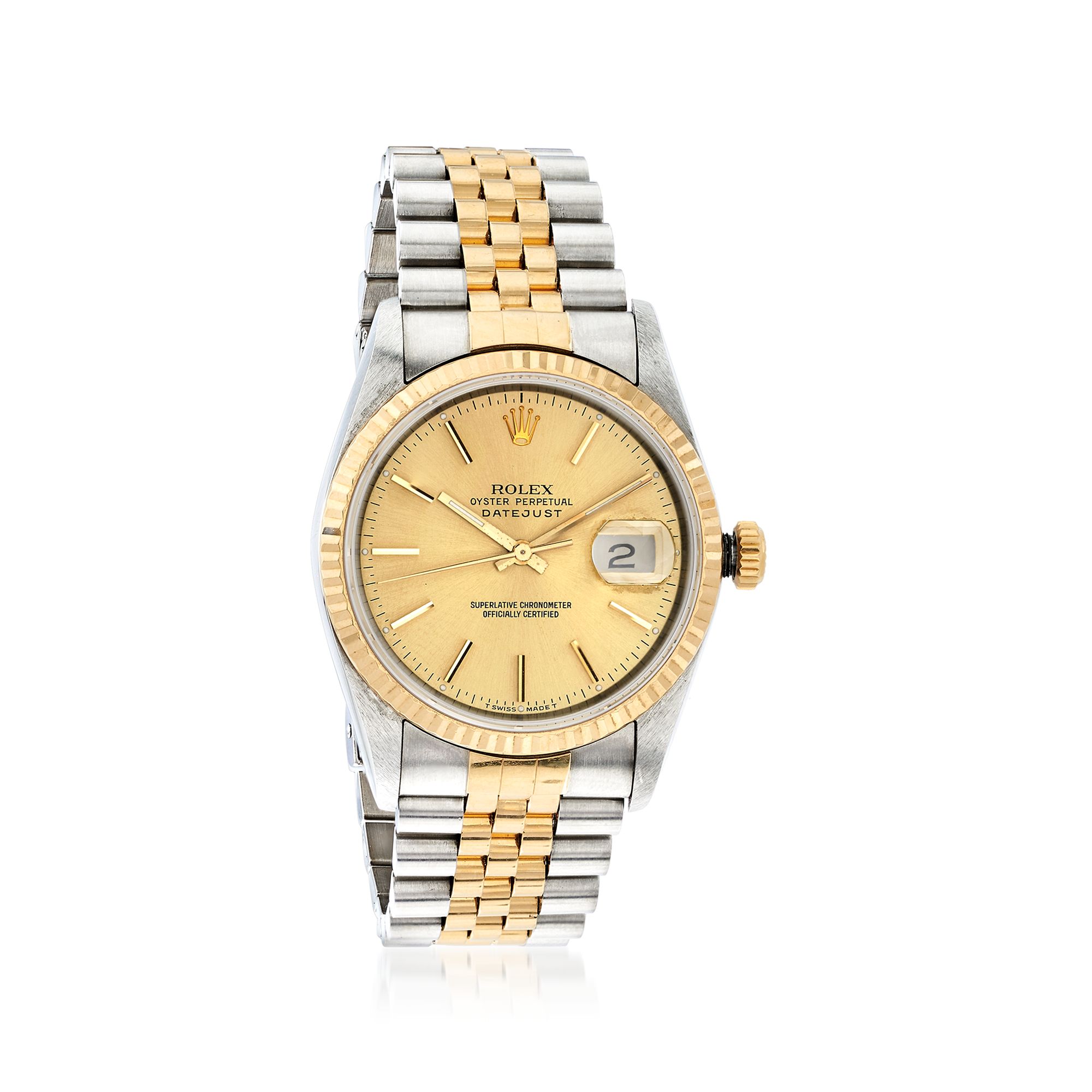 C. 1976 Vintage Rolex Datejust Men's 36mm Stainless Steel and 18kt Gold  Watch | Ross-Simons