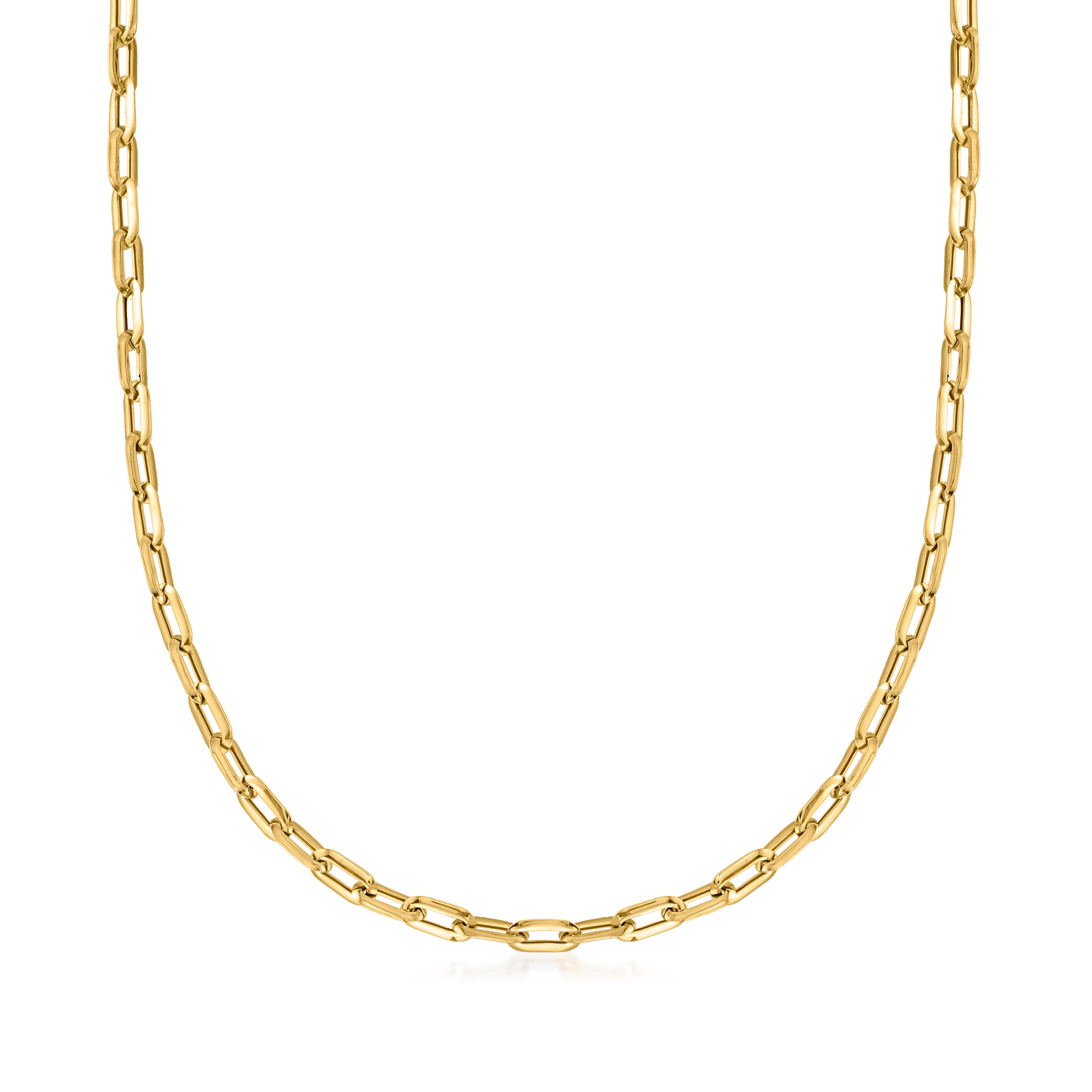 Italian 14kt Yellow Gold Paper Clip Link Necklace | Ross-Simons
