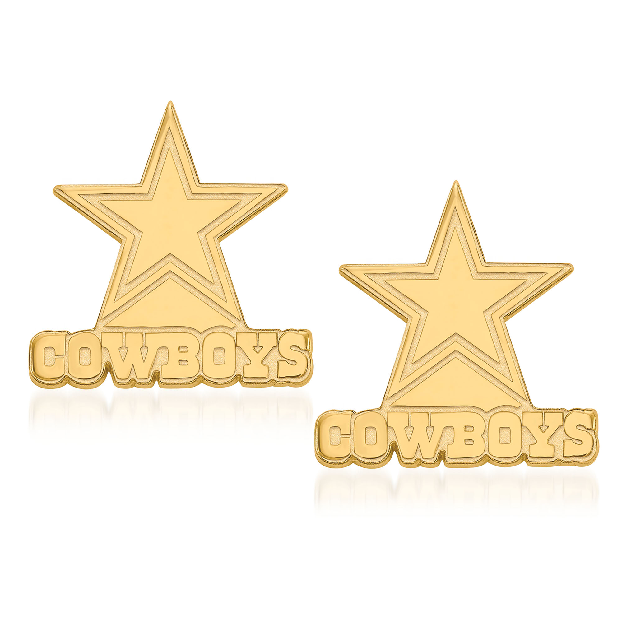 14kt Yellow Gold NFL Dallas Cowboys Extra Small Stud Earrings | Ross-Simons